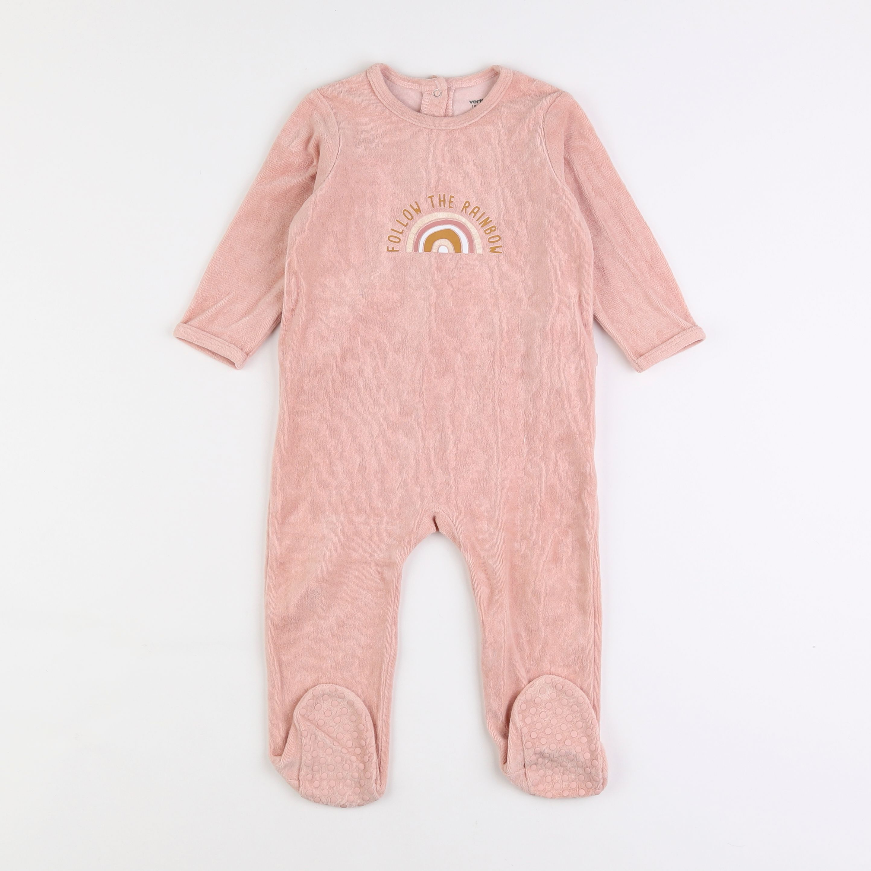 Vertbaudet - pyjama velours rose - 18 mois