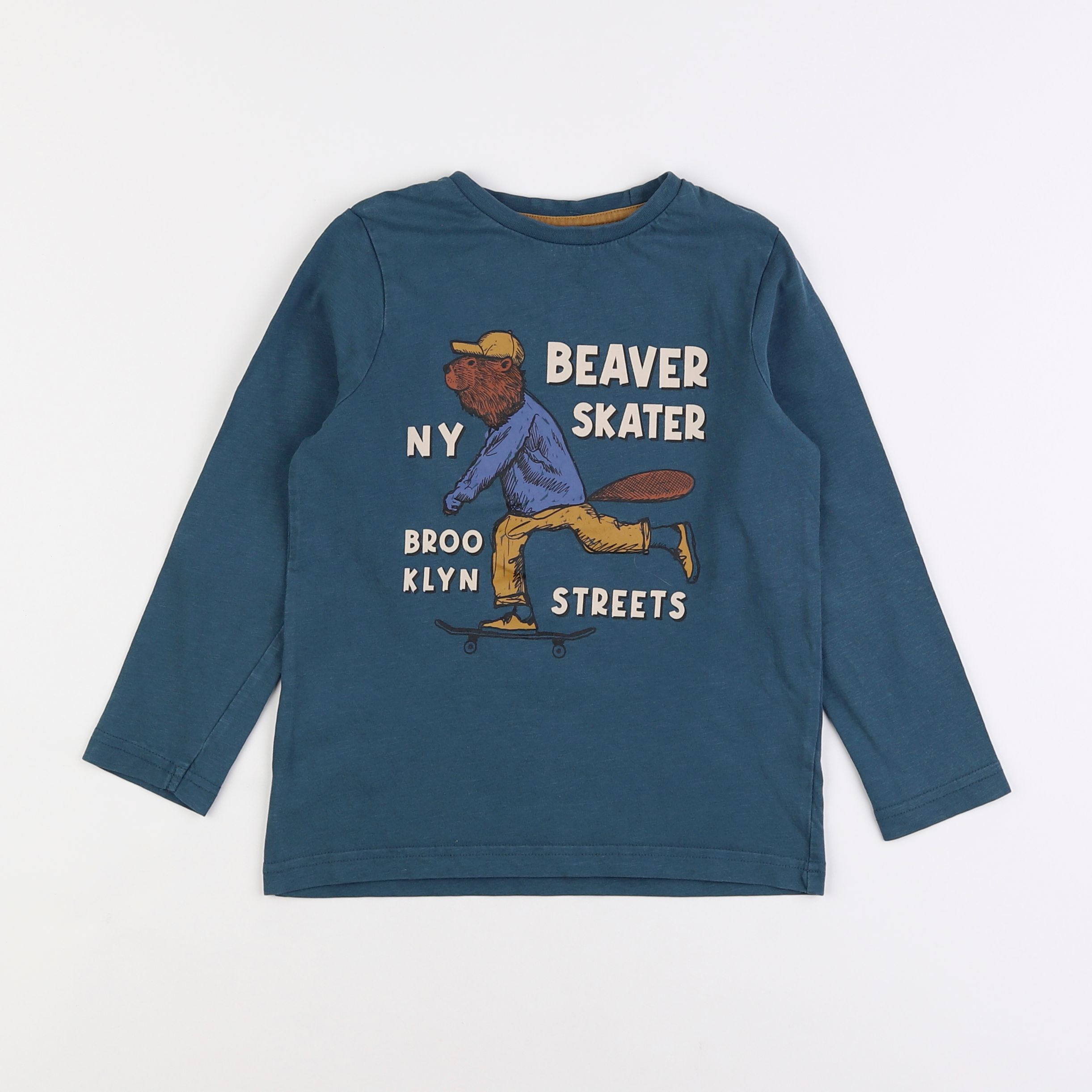 Vertbaudet - tee-shirt bleu - 6 ans