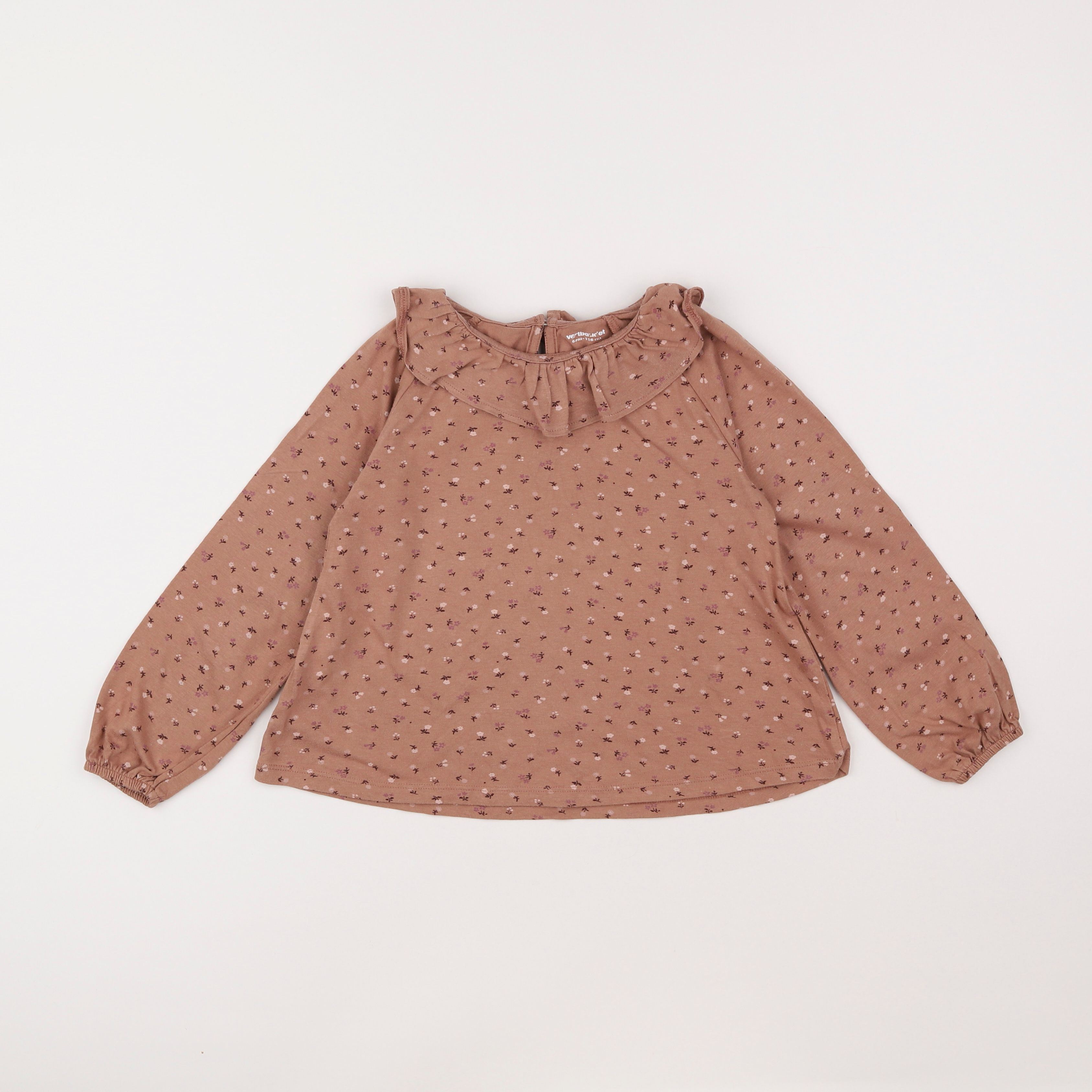 Vertbaudet - tee-shirt beige, rose - 6 ans