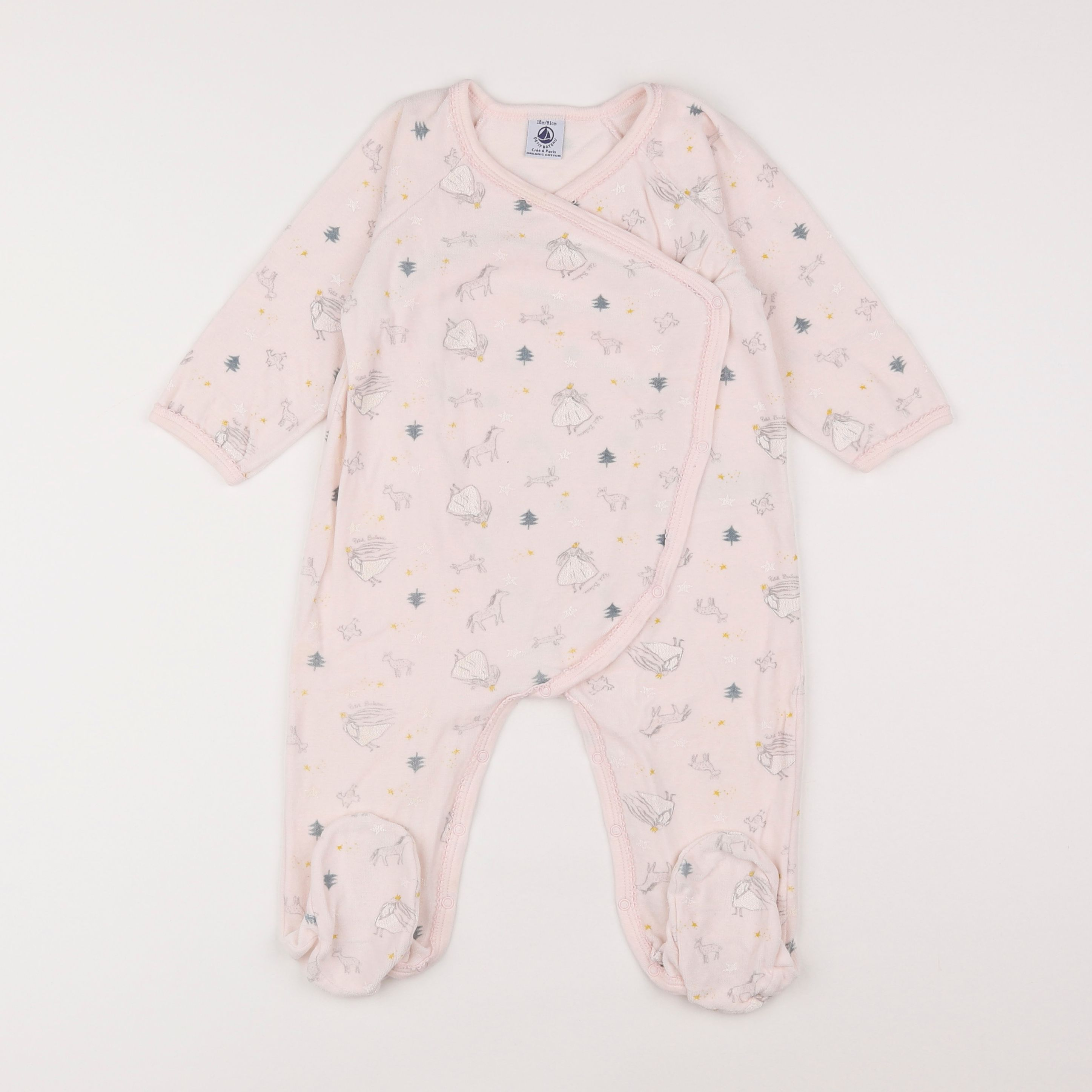 Petit Bateau - pyjama velours rose - 18 mois