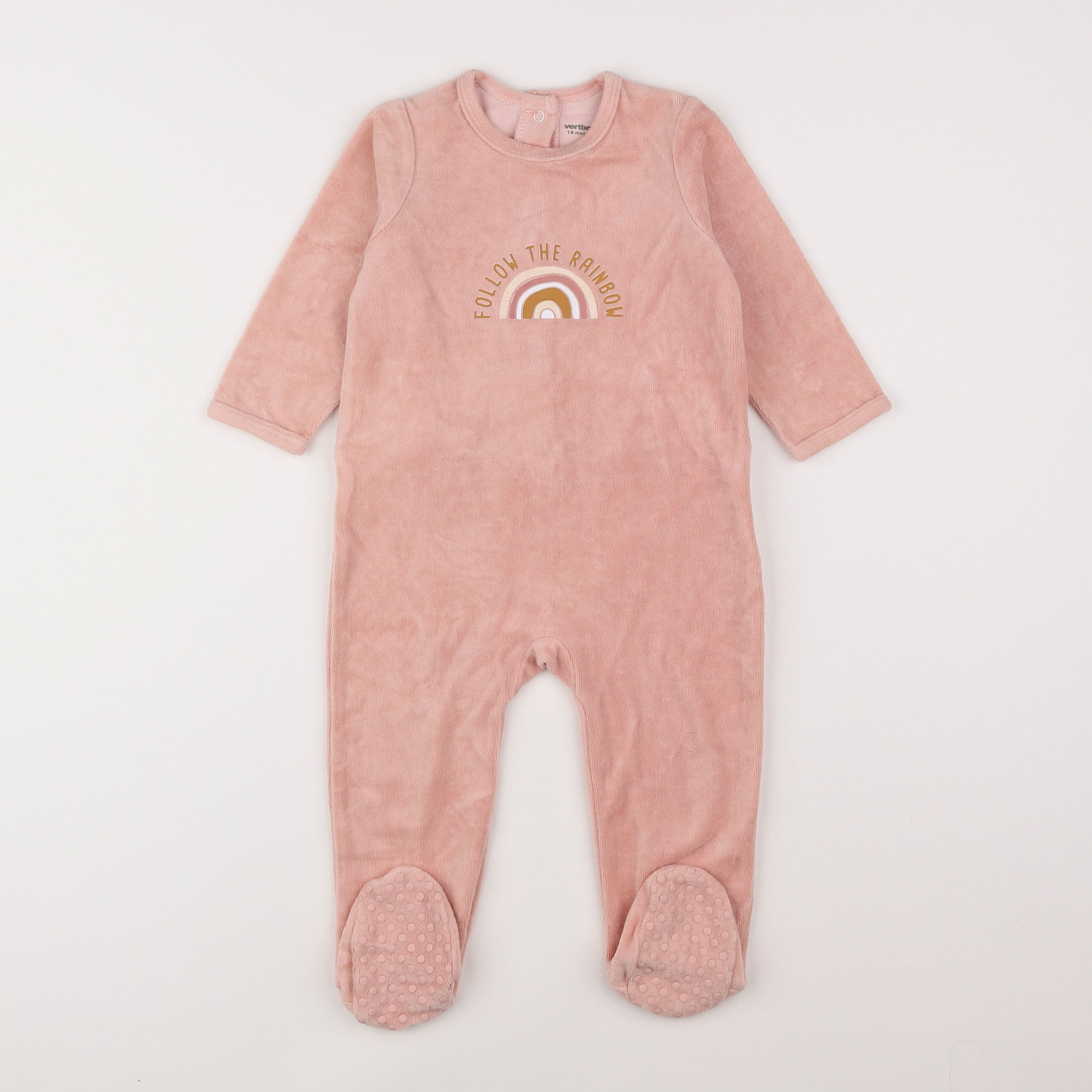 Vertbaudet - pyjama velours rose - 18 mois