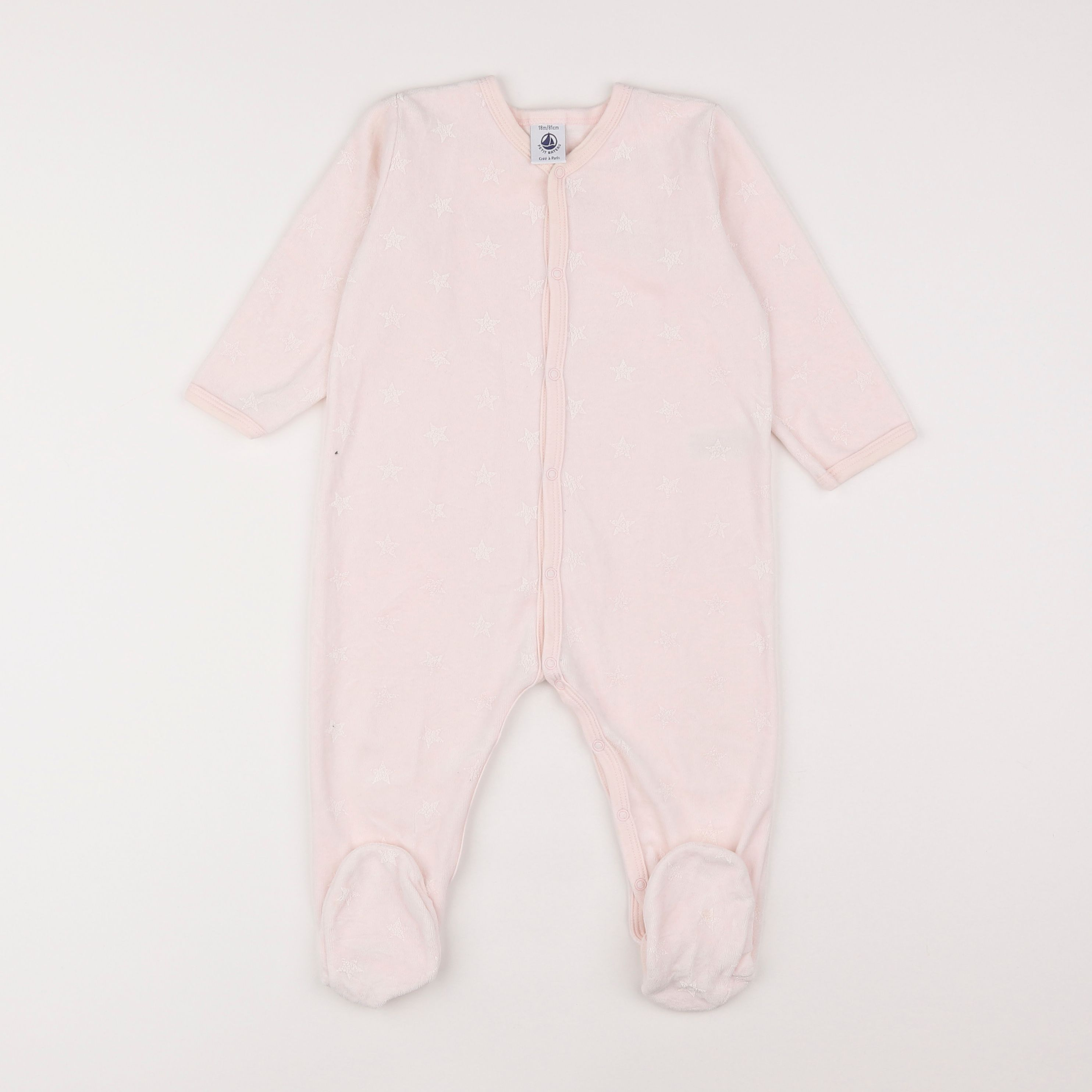 Petit Bateau - pyjama velours rose - 18 mois