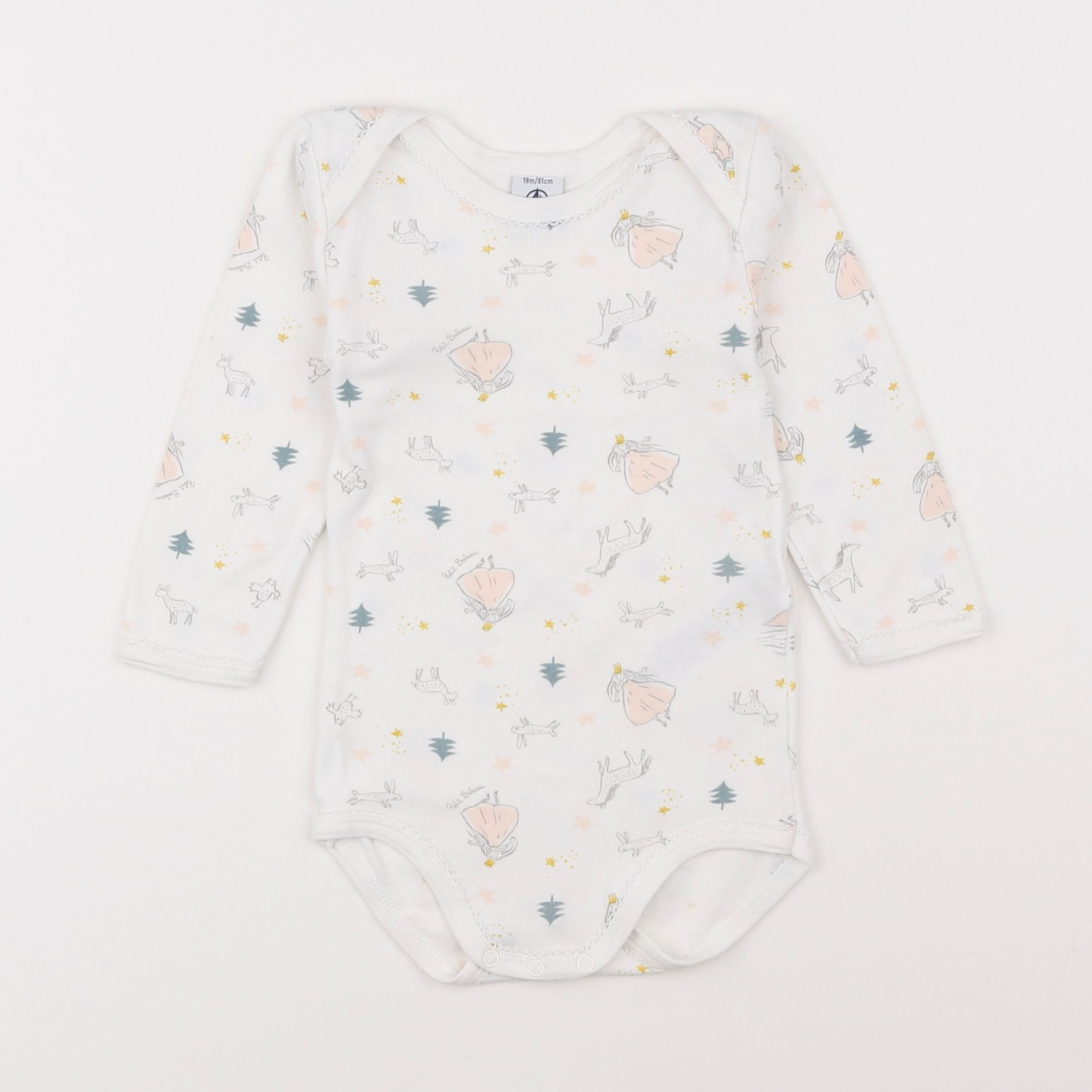 Petit Bateau - body beige, multicolore - 18 mois