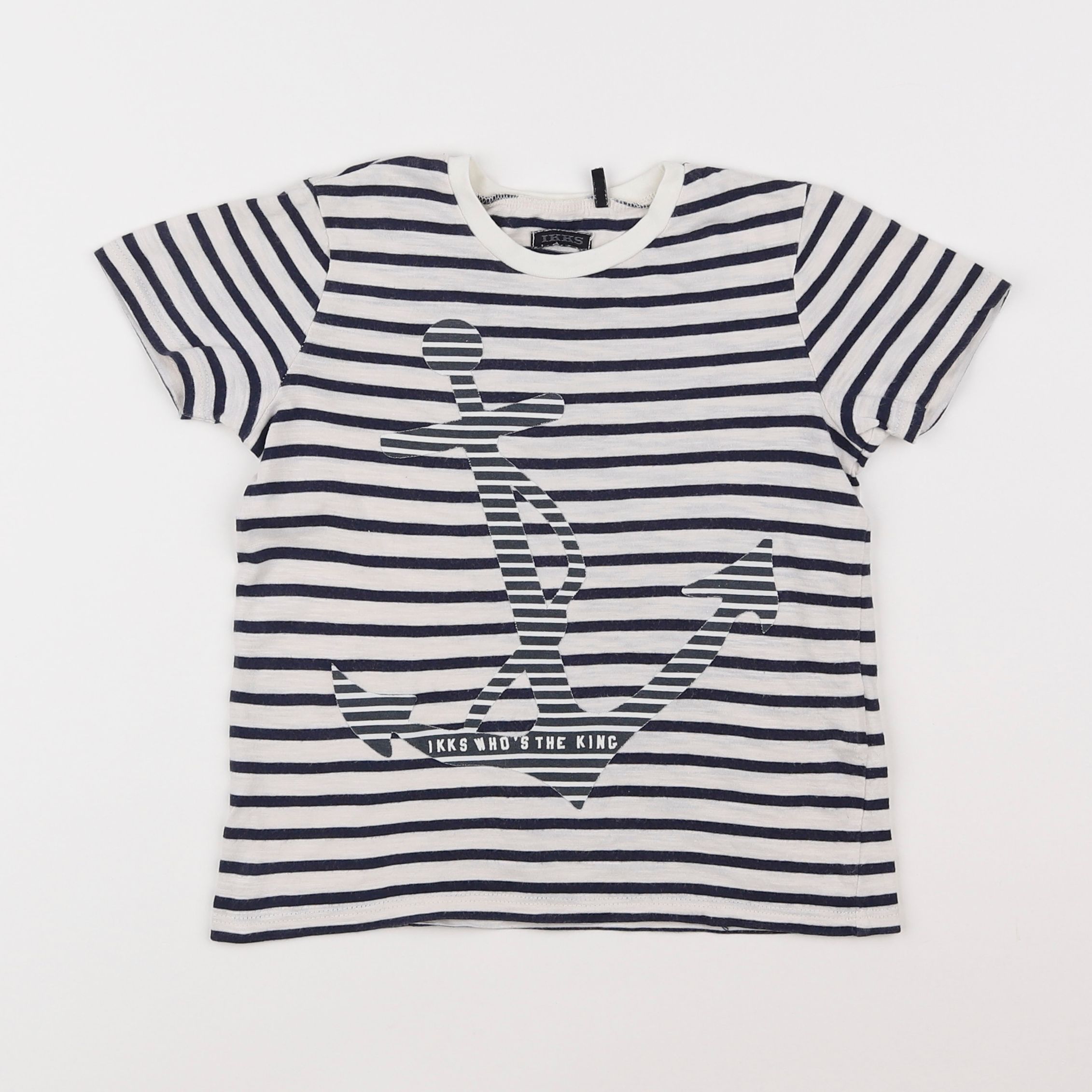 IKKS - tee-shirt blanc, bleu - 4 ans