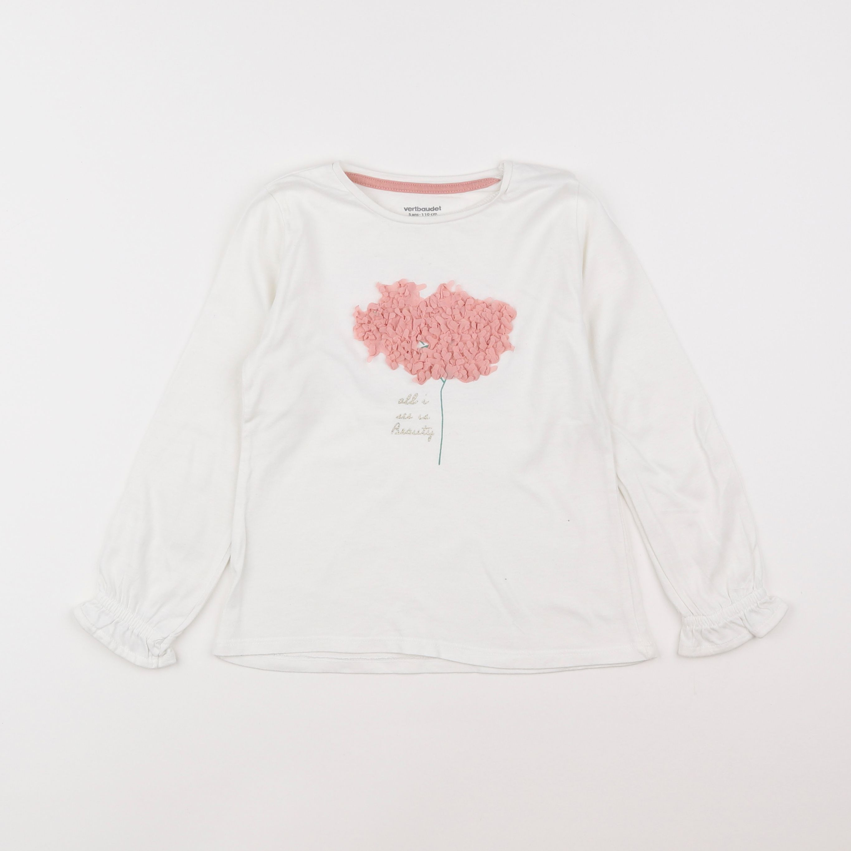 Vertbaudet - tee-shirt blanc - 5 ans