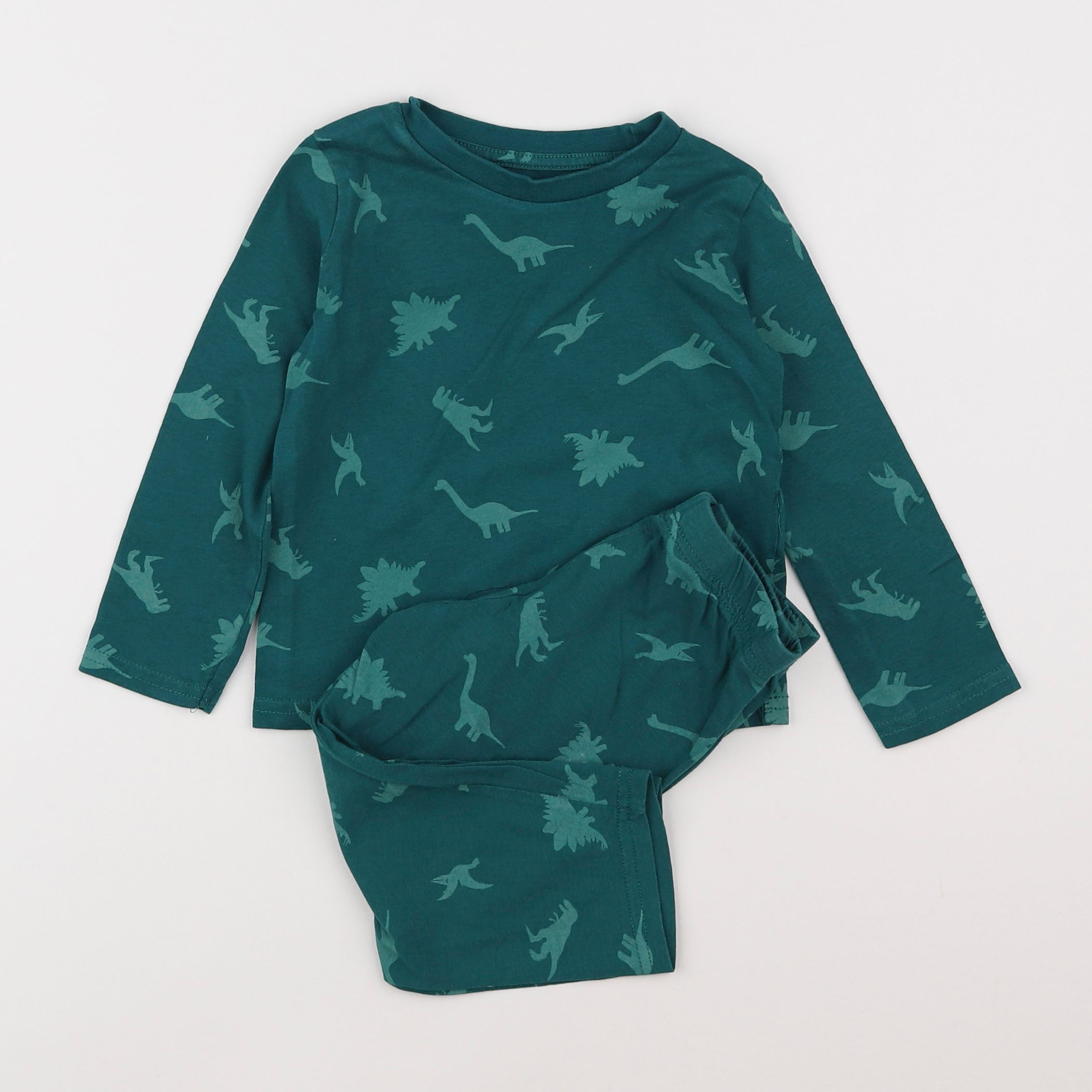 Vertbaudet - pyjama coton vert - 2 ans