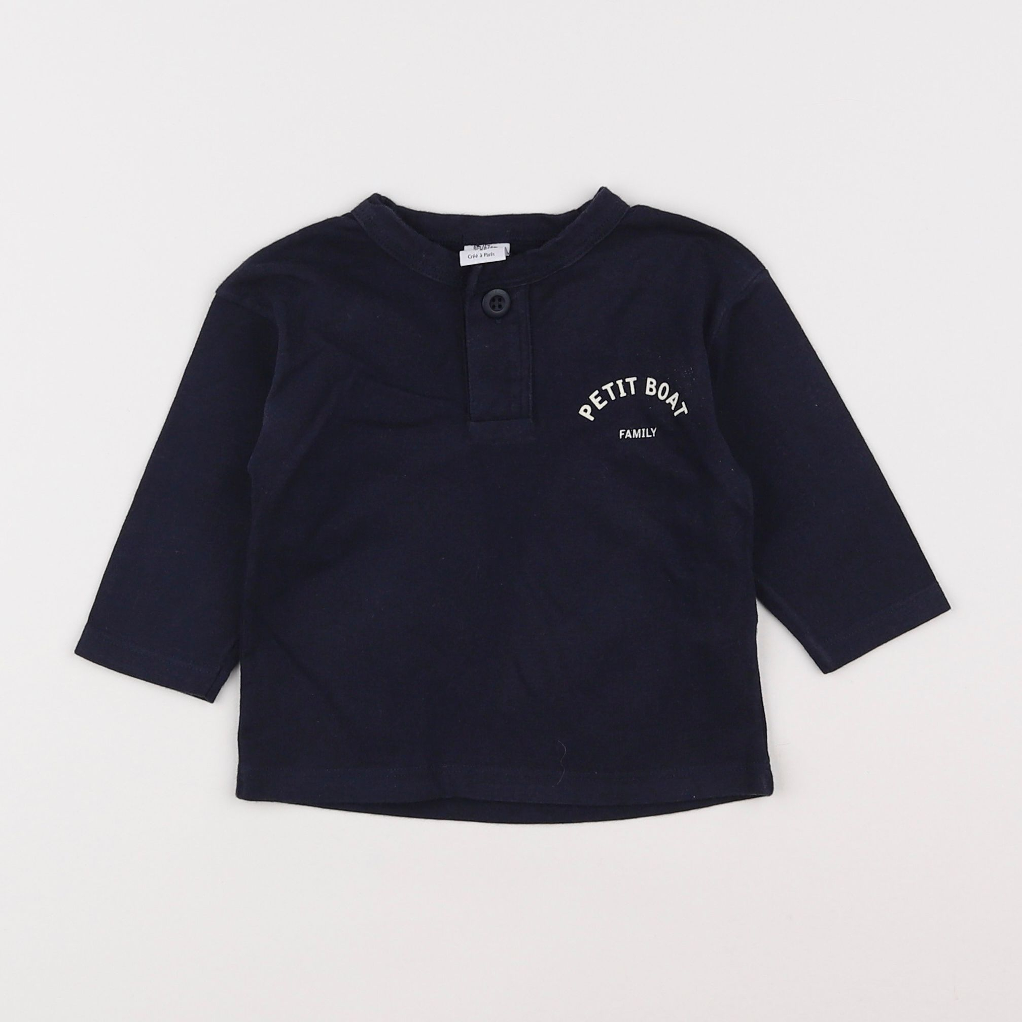 Petit Bateau - tee-shirt bleu - 6 mois