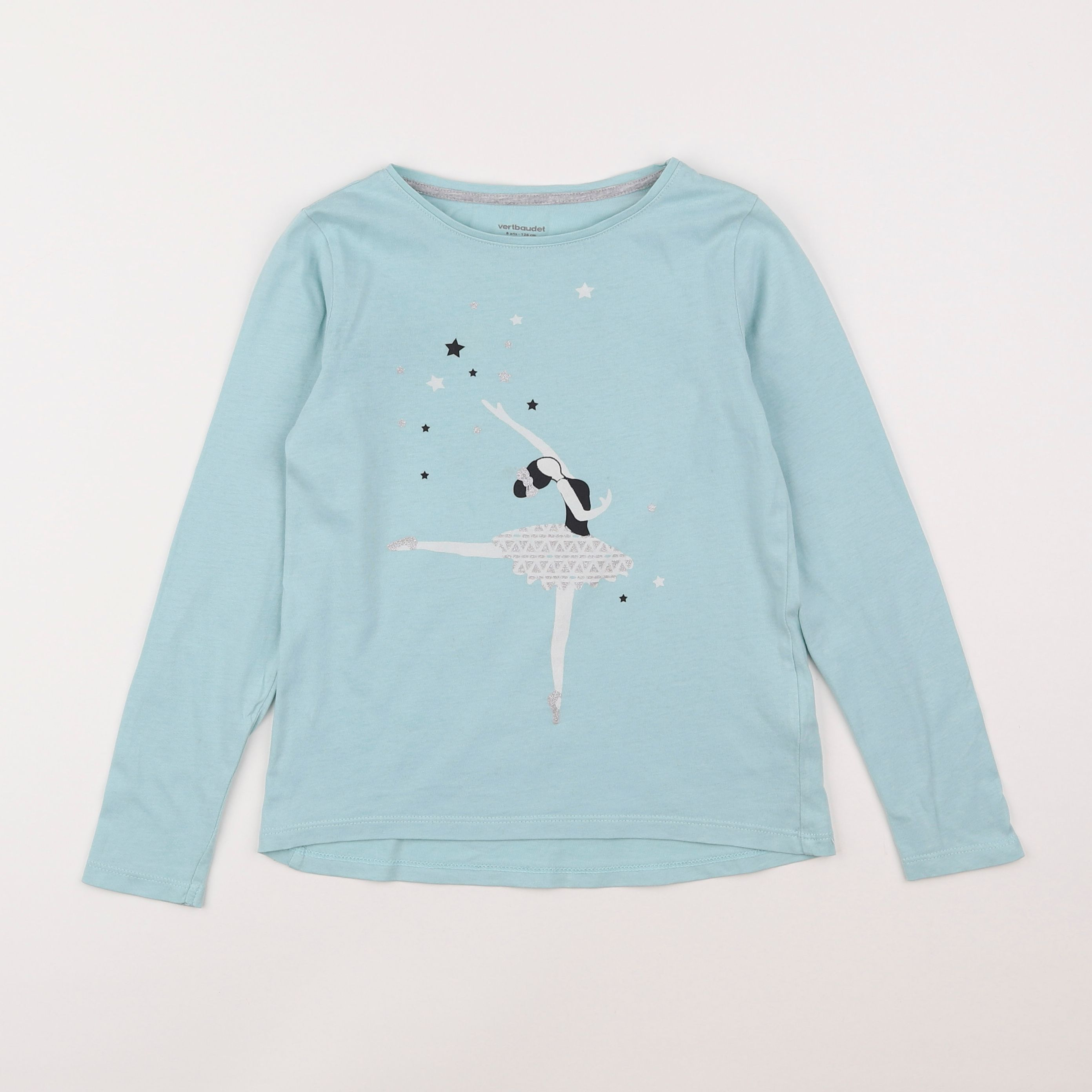 Vertbaudet - tee-shirt bleu - 8 ans