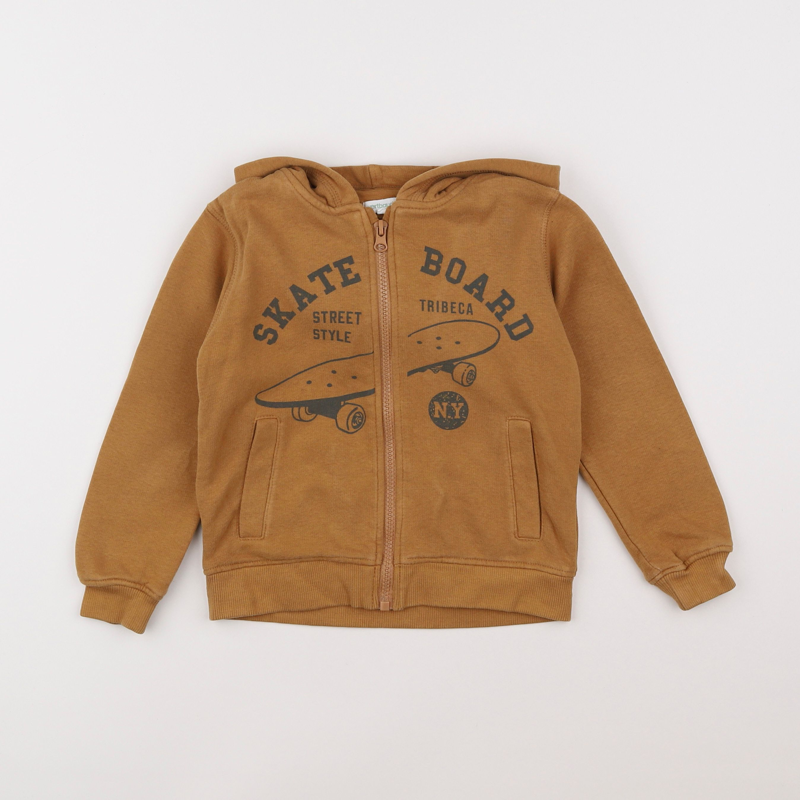 Vertbaudet - sweat marron - 5 ans