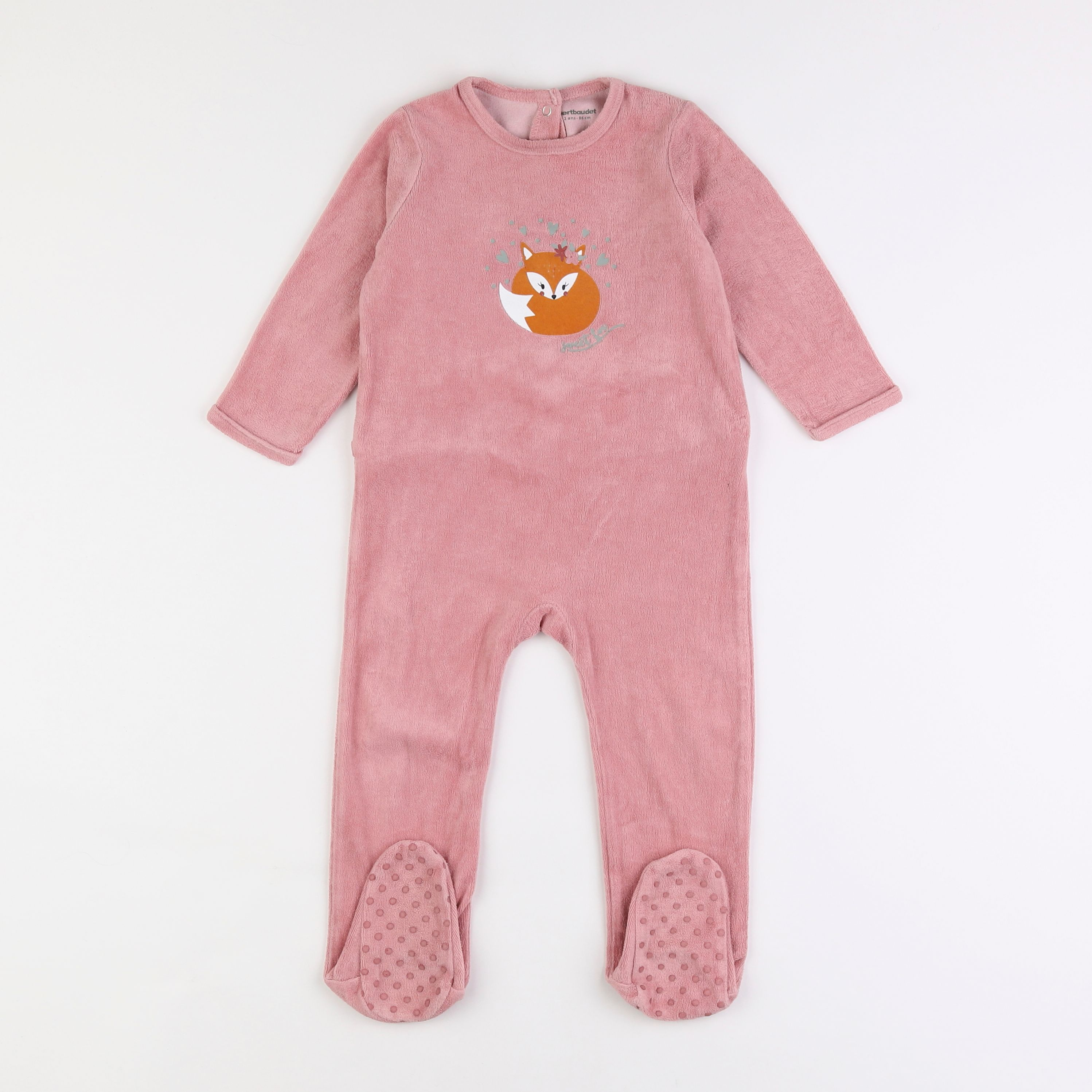 Vertbaudet - pyjama velours rose - 2 ans