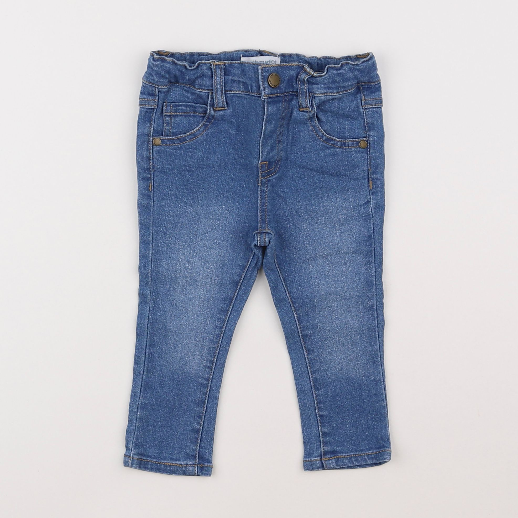 Vertbaudet - pantalon bleu - 12 mois