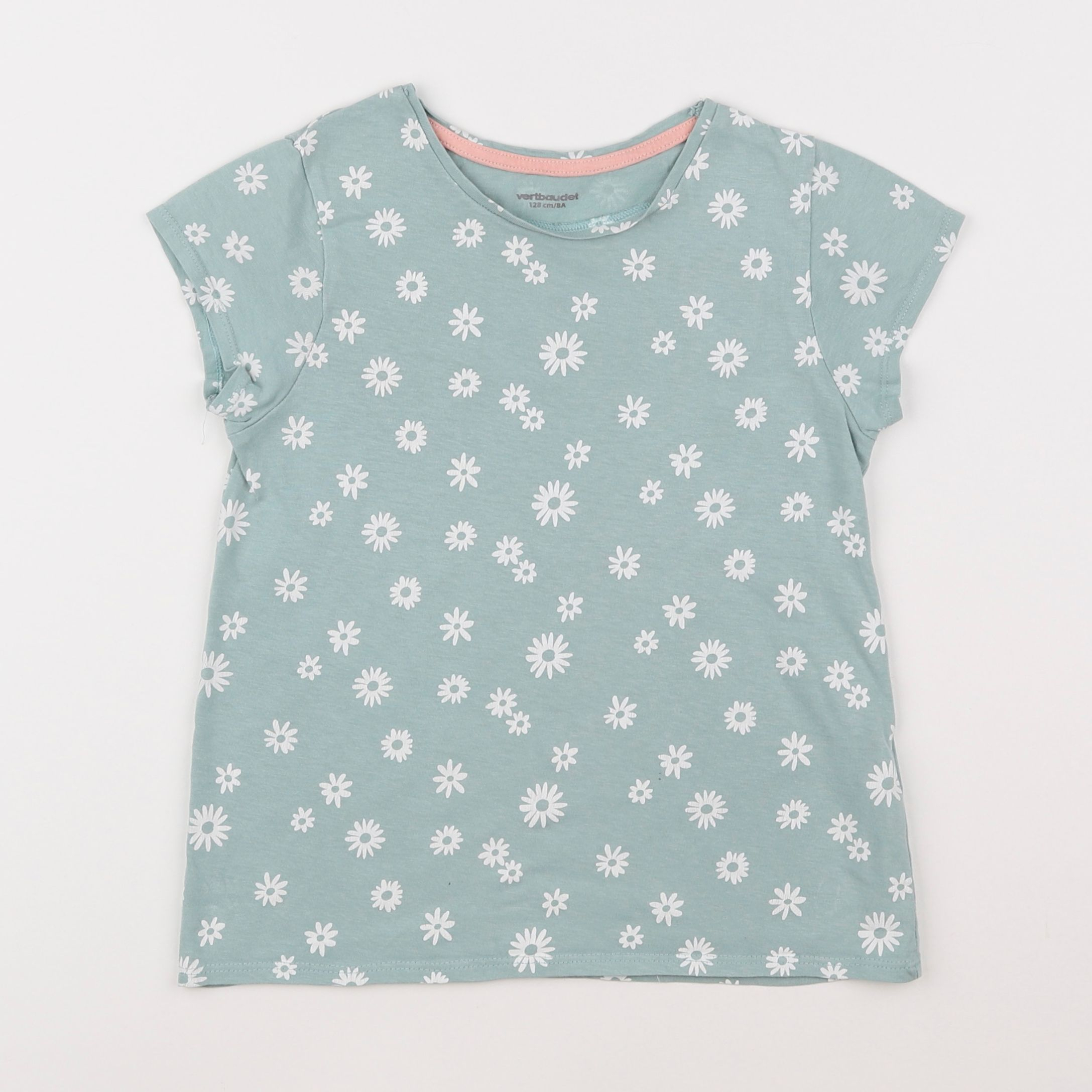 Vertbaudet - tee-shirt bleu - 8 ans