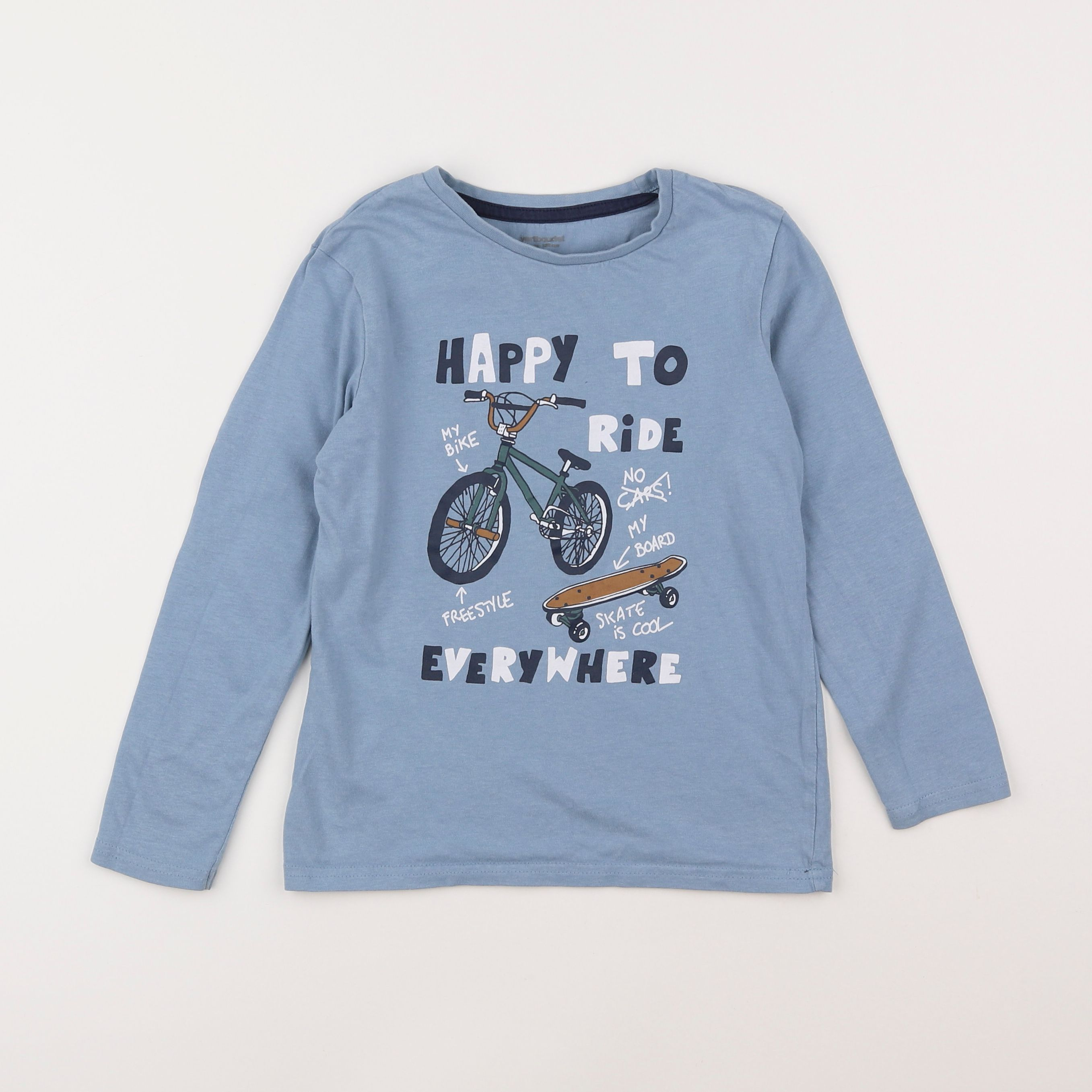 Vertbaudet - tee-shirt bleu - 8 ans