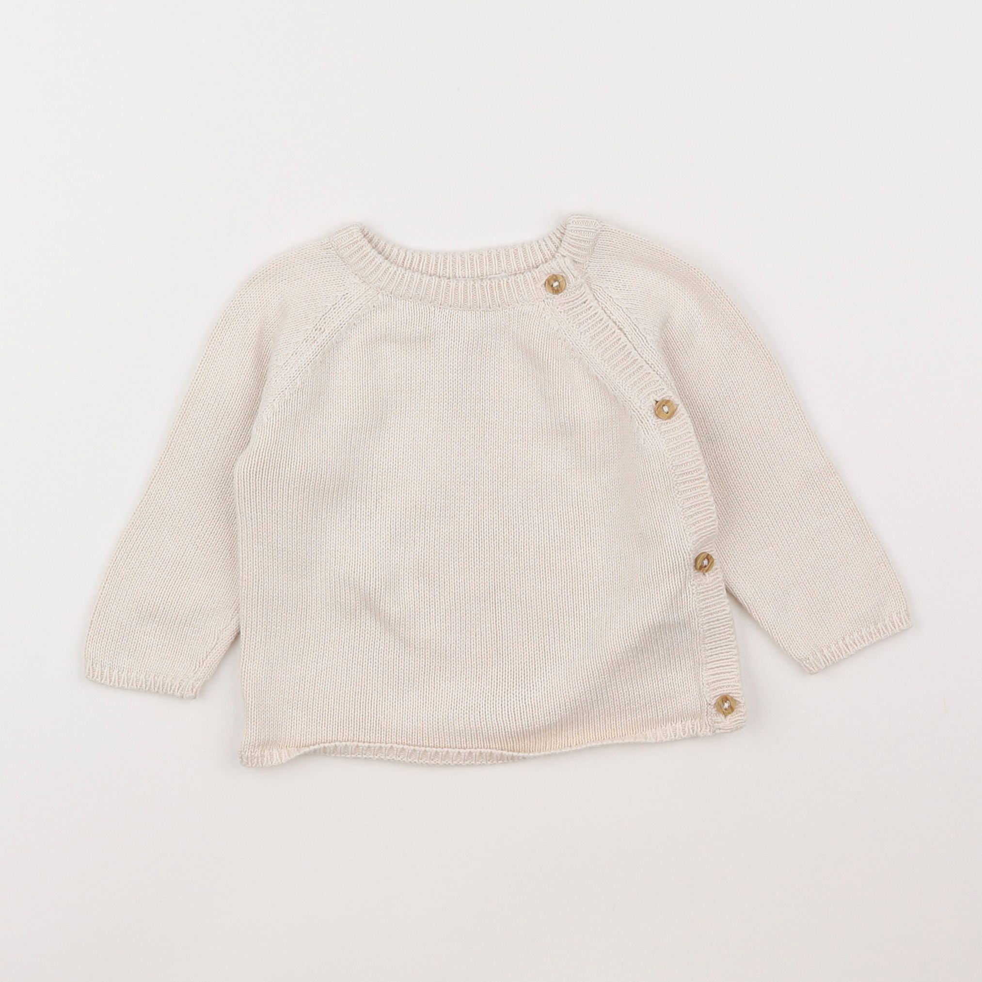 Vertbaudet - pull beige - 6 mois