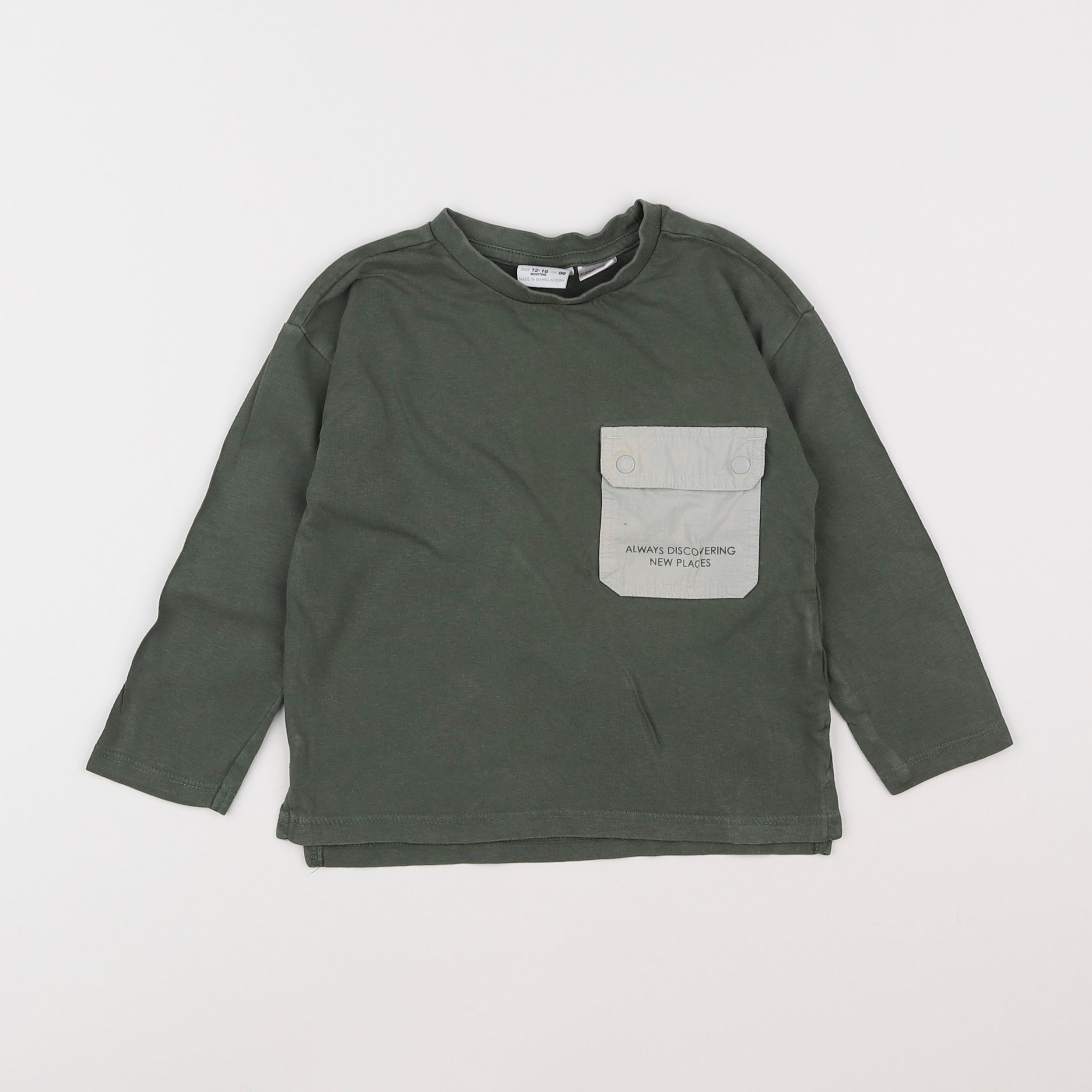 Zara - tee-shirt vert - 12/18 mois