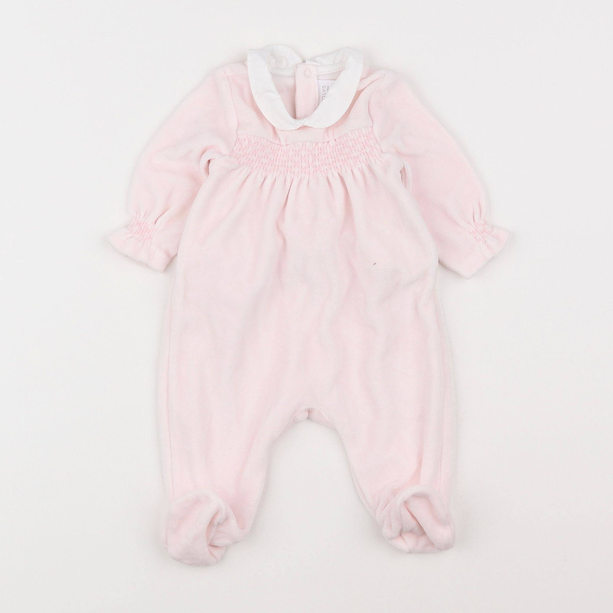 Natalys - pyjama velours rose - 1 mois