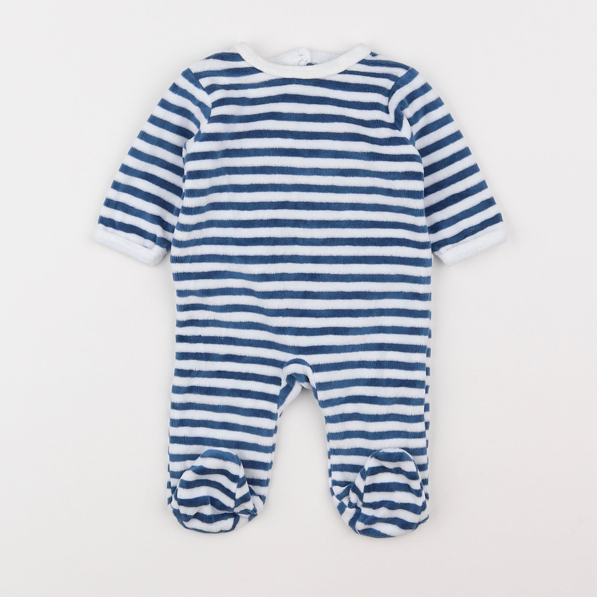 Vertbaudet - pyjama velours bleu - 1 mois