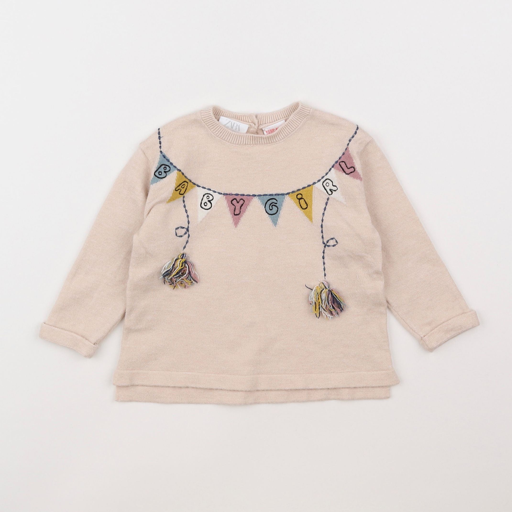 Zara - pull beige - 6/9 mois