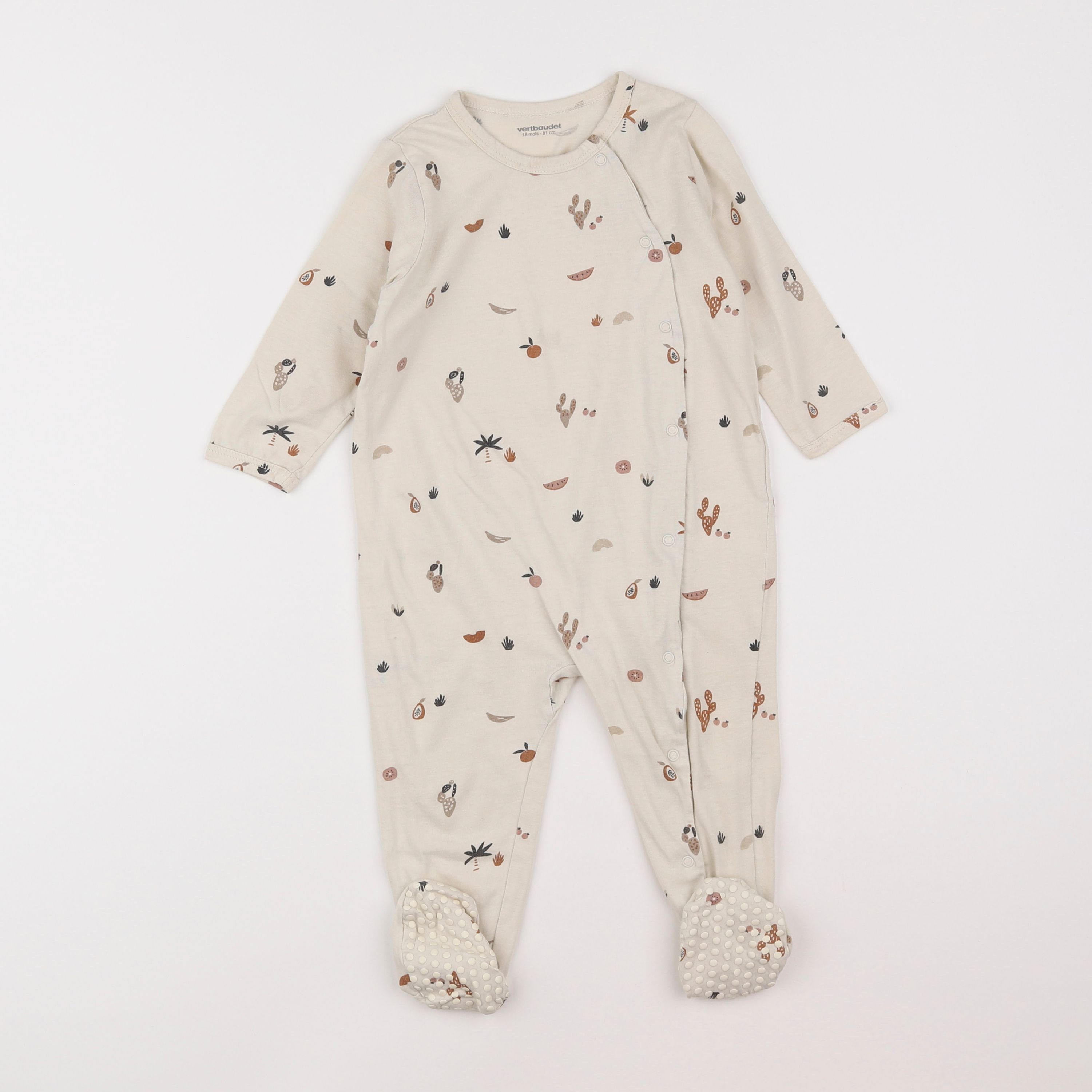 Vertbaudet - pyjama coton beige - 18 mois