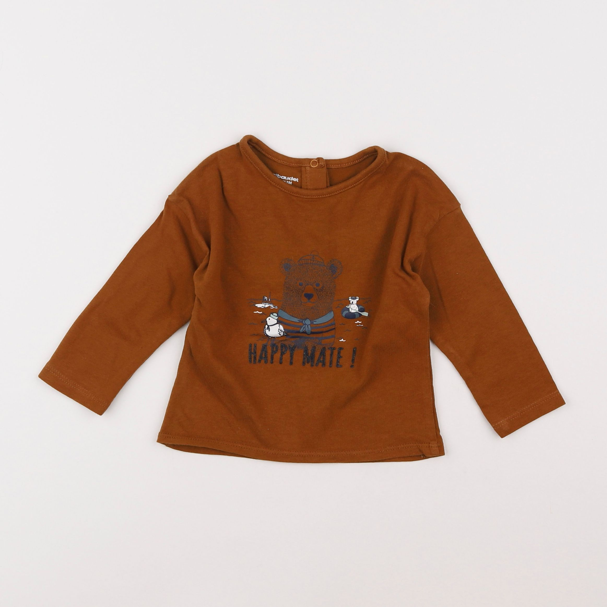 Vertbaudet - tee-shirt marron - 12 mois