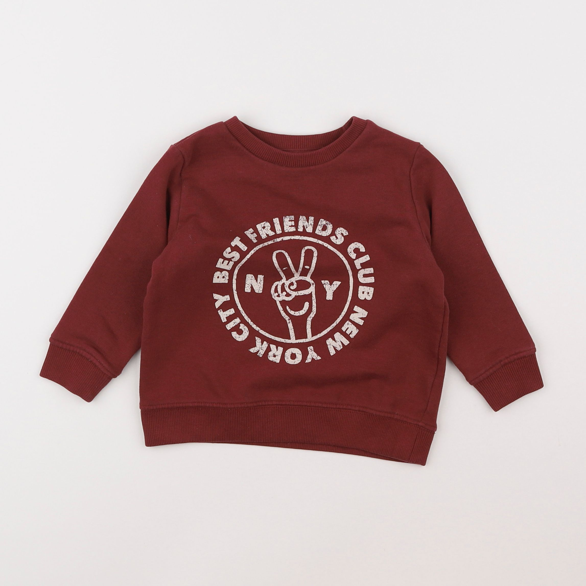 Vertbaudet - sweat rouge - 2 ans