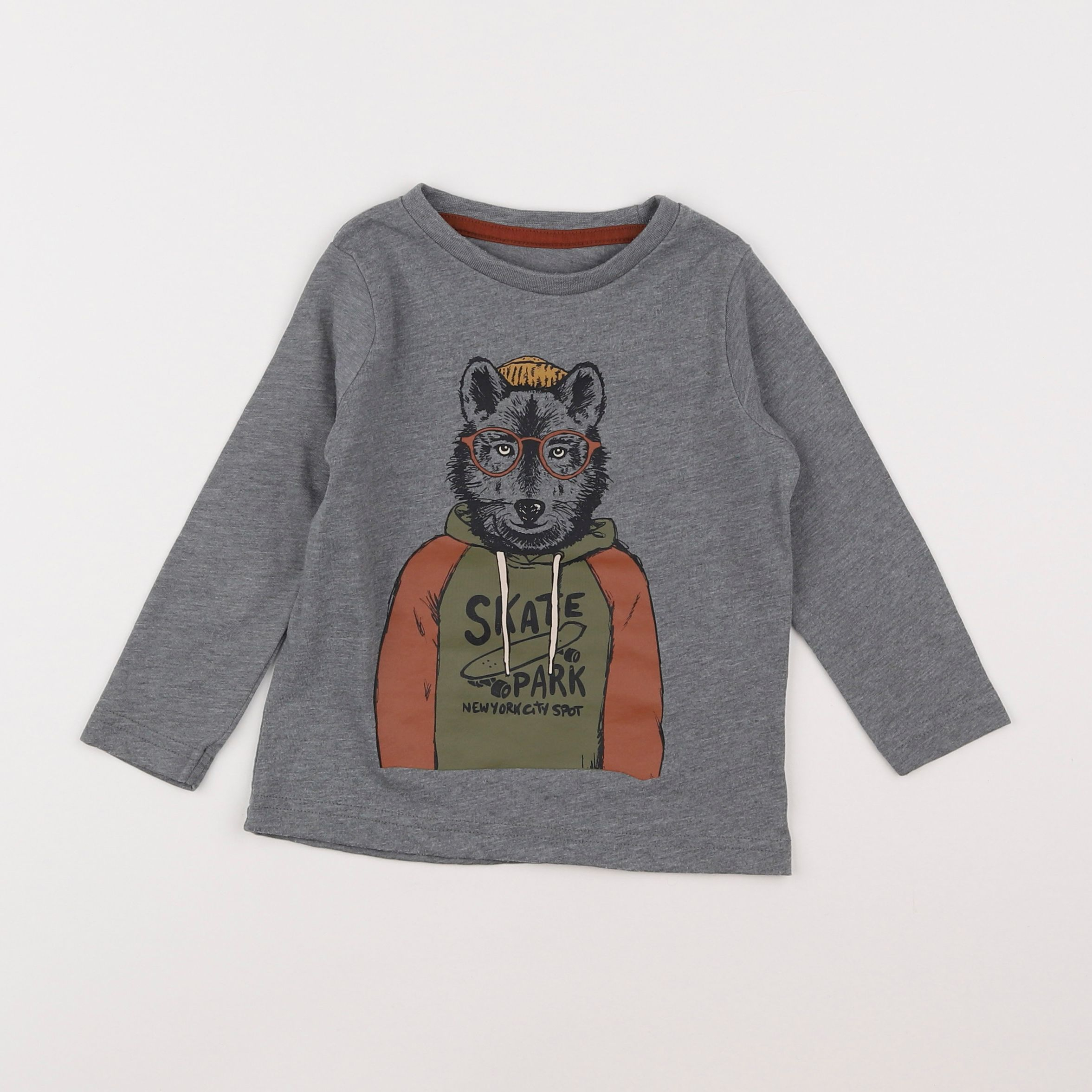 Vertbaudet - tee-shirt gris - 2 ans