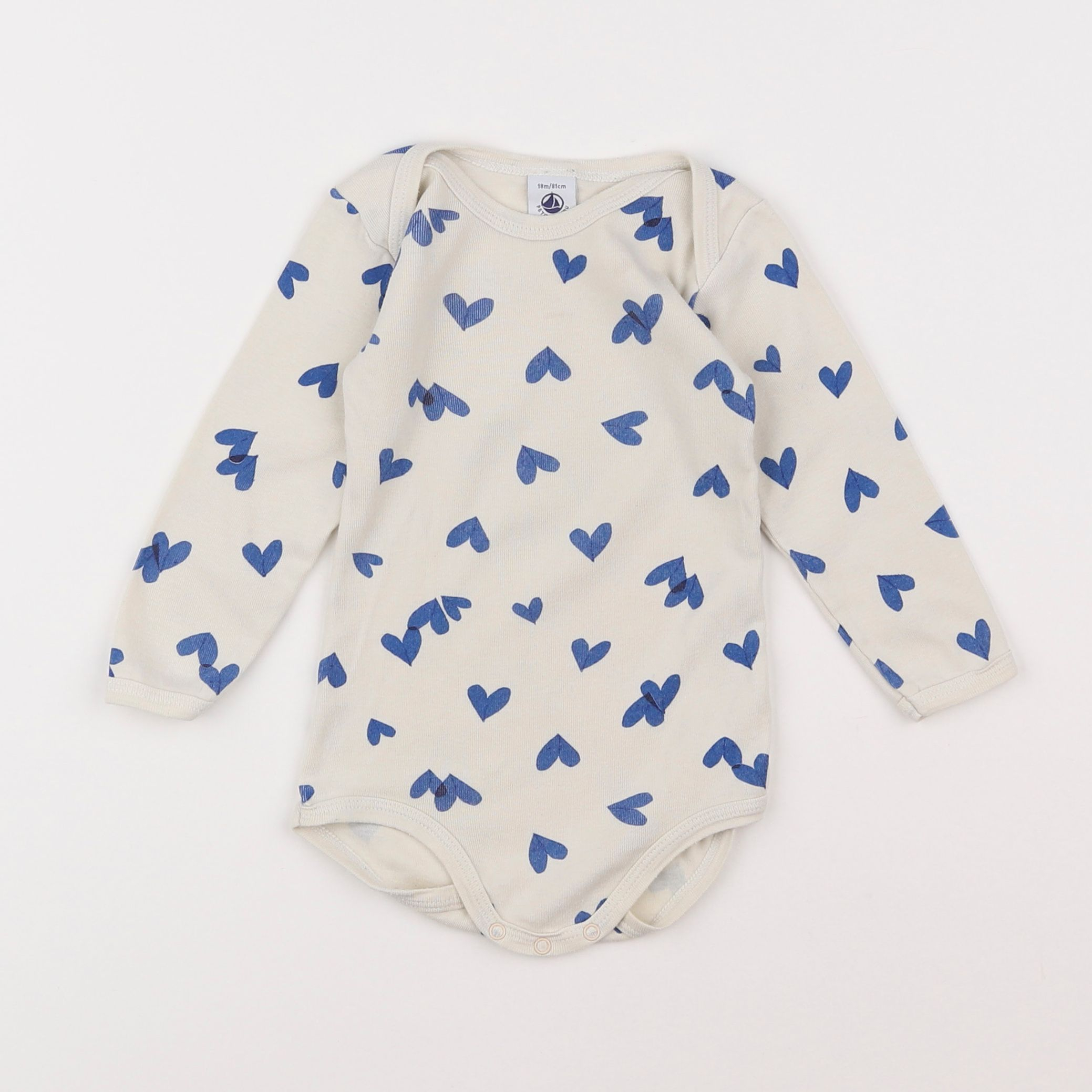 Petit Bateau - body bleu - 18 mois