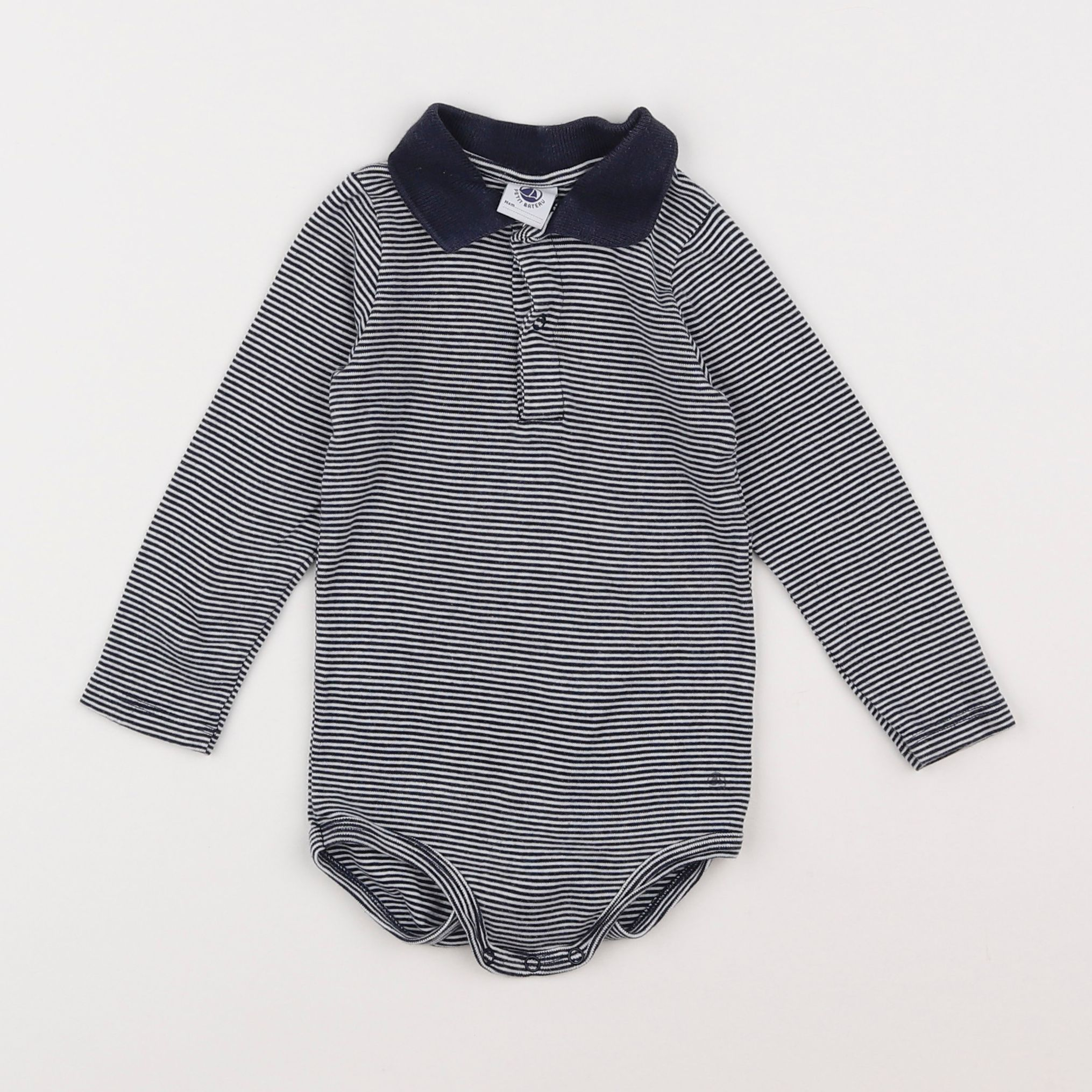 Petit Bateau - body à col bleu - 18 mois