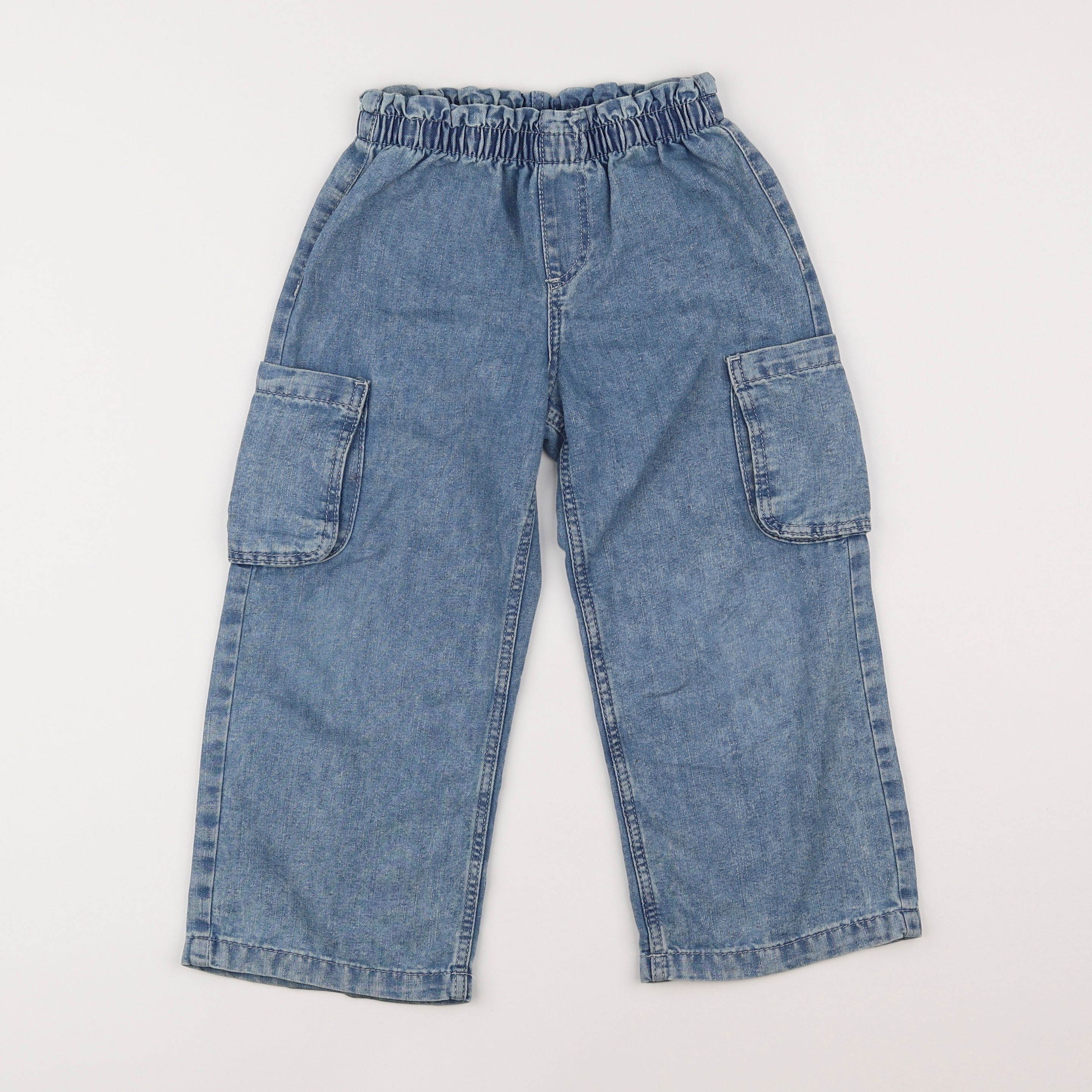 H&M - pantalon bleu - 3/4 ans