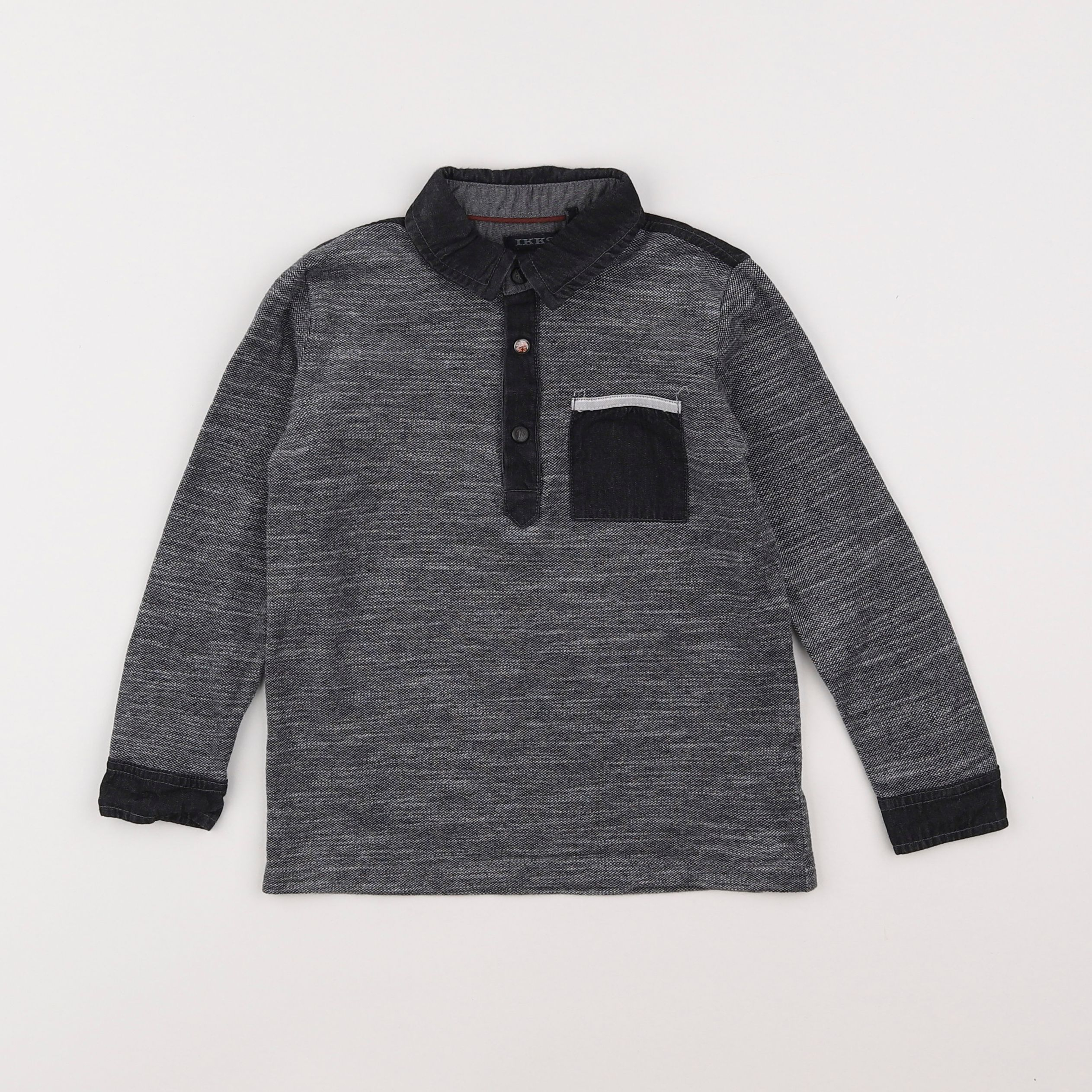 IKKS - polo gris, noir - 4 ans