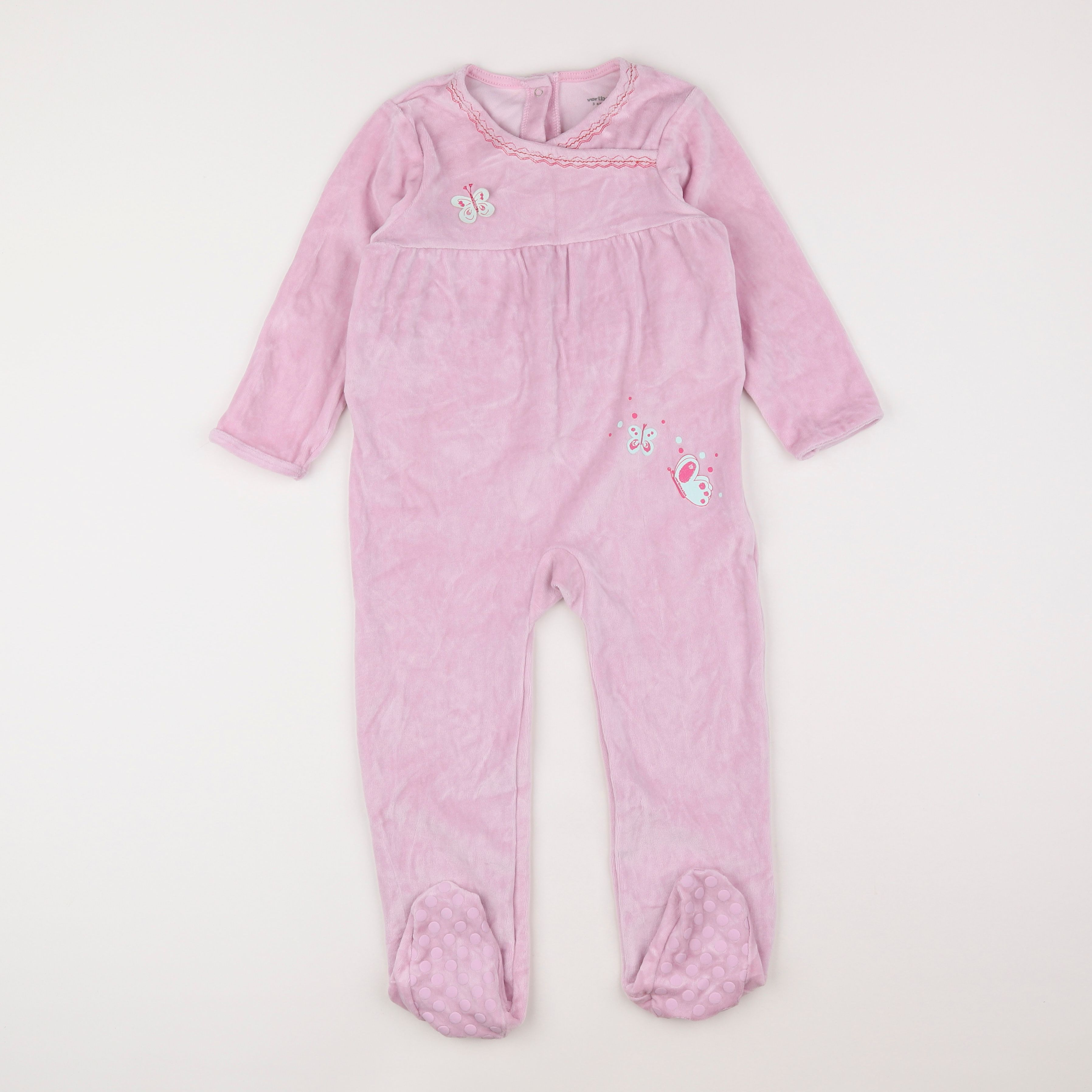 Vertbaudet - pyjama velours rose - 3 ans