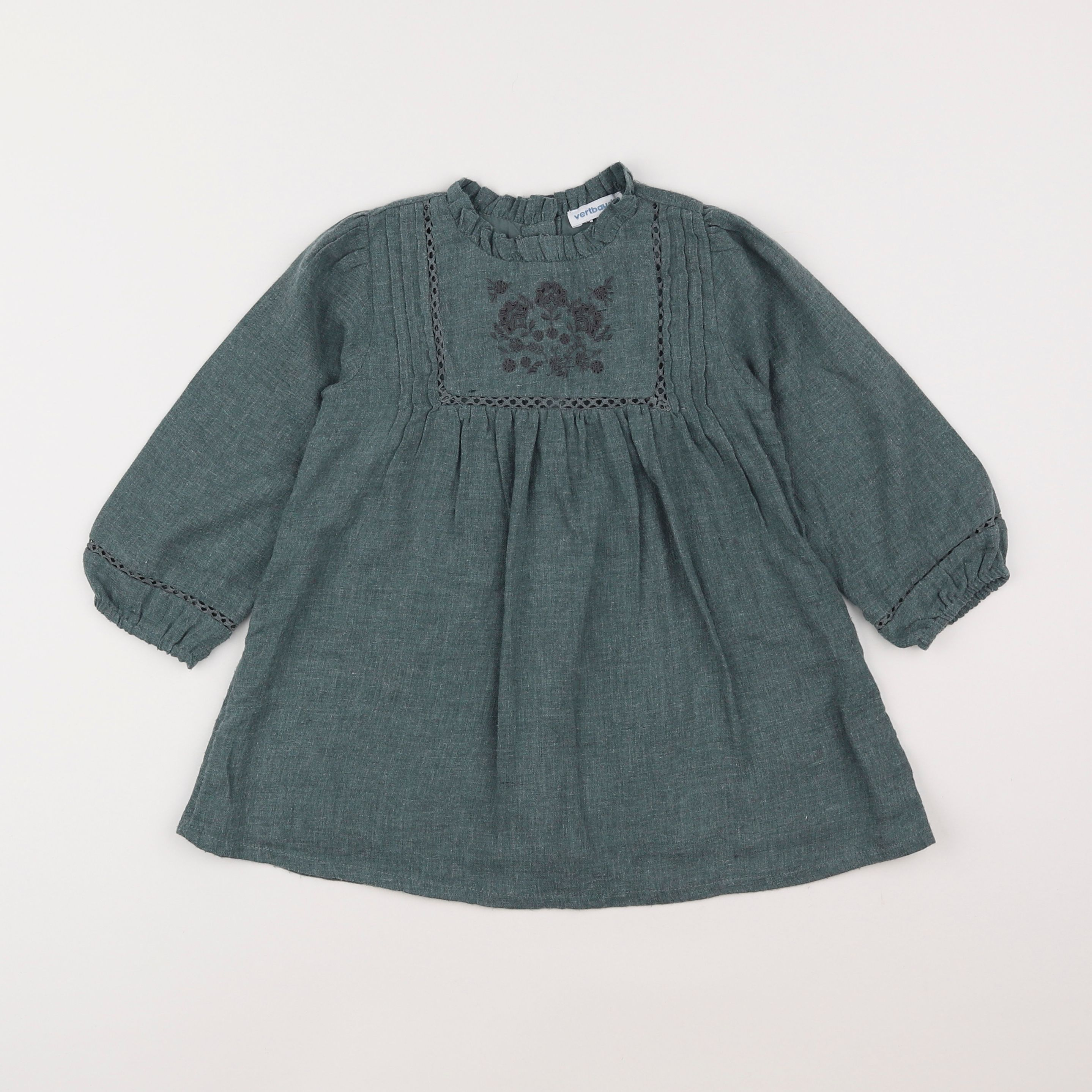 Vertbaudet - robe vert - 2 ans