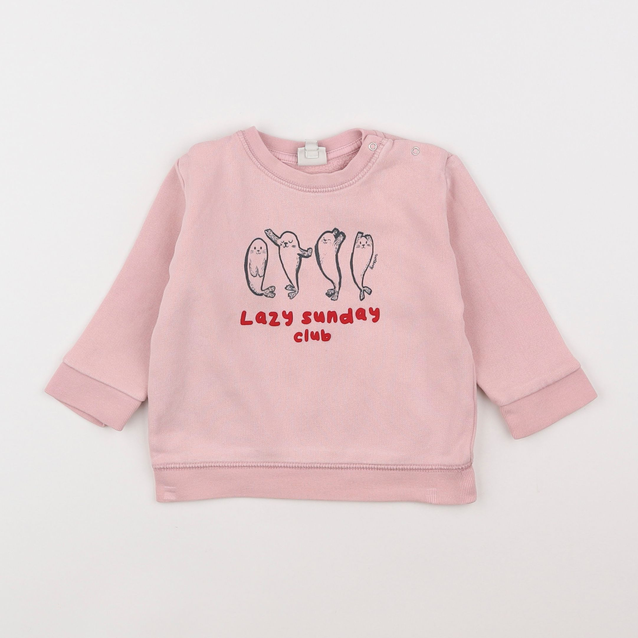 Bonton - sweat rose - 12 mois