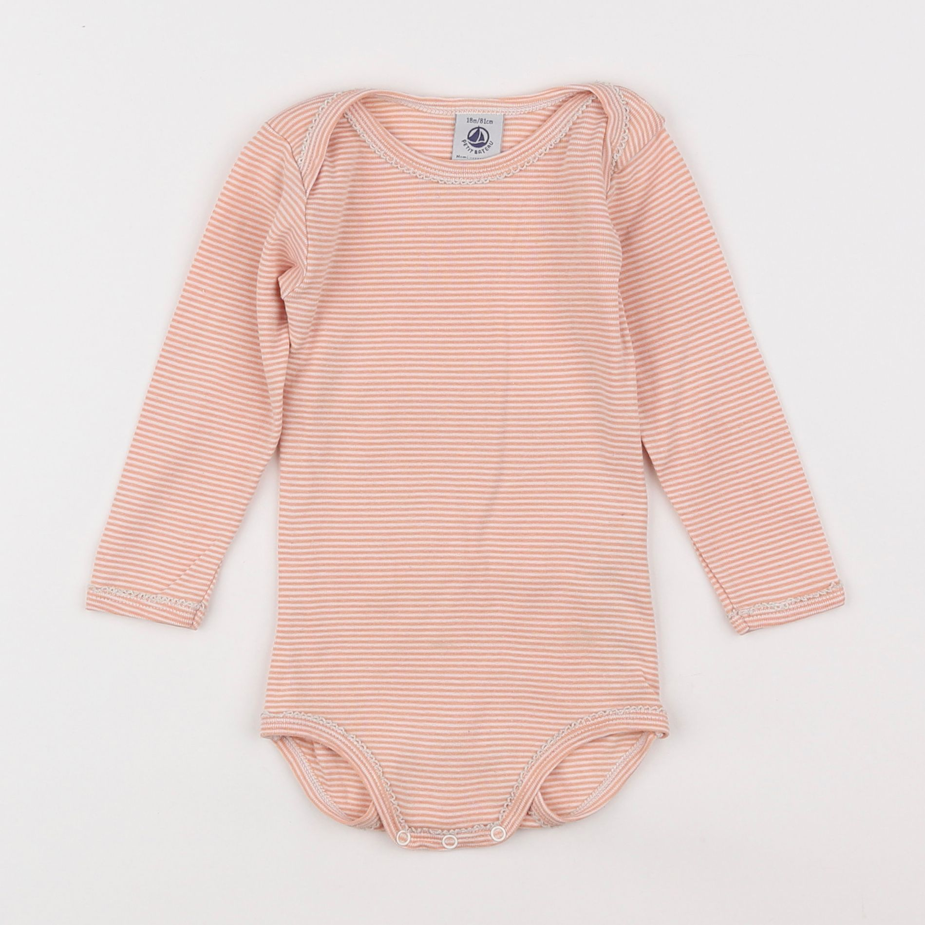 Petit Bateau - body orange - 18 mois