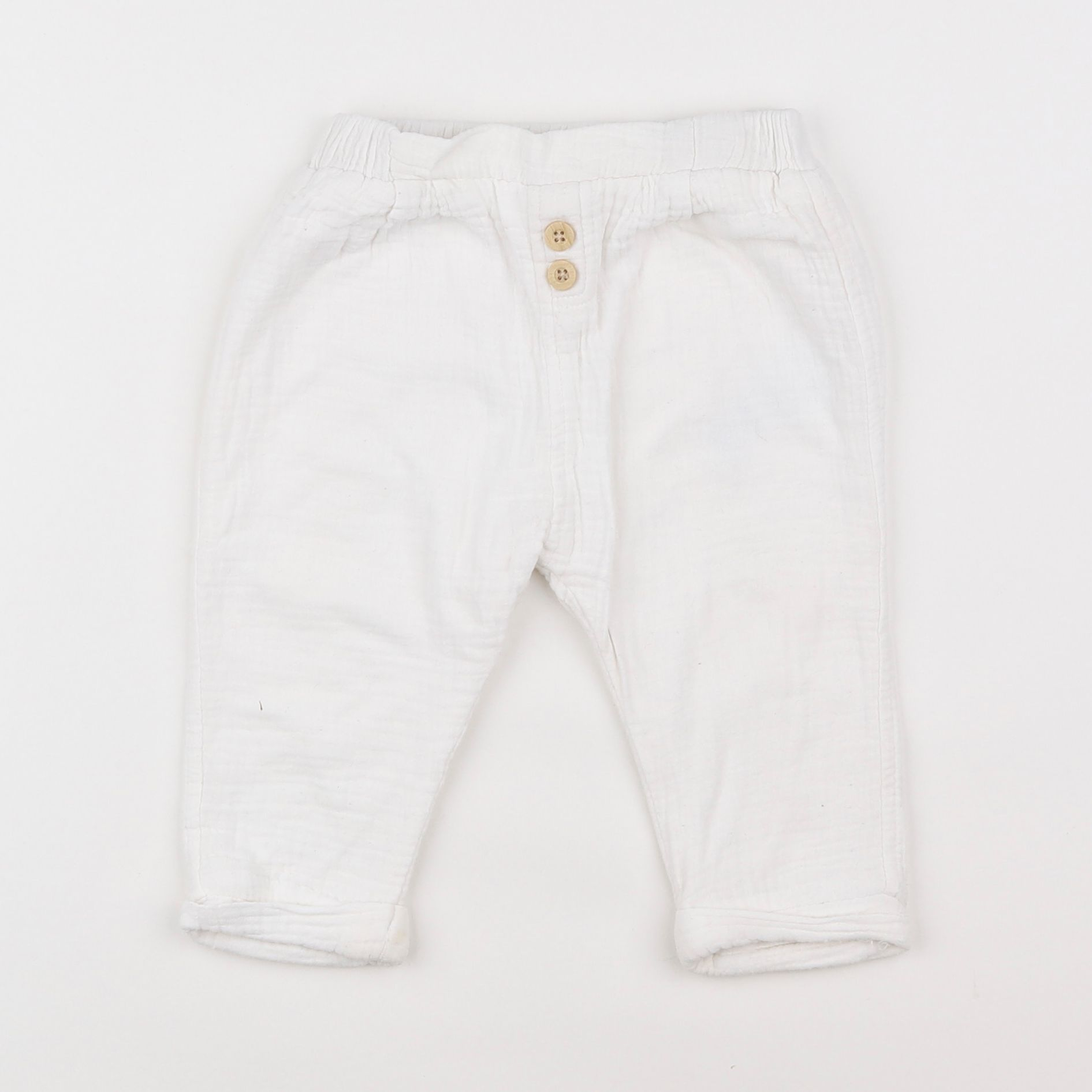 Vertbaudet - pantalon doublé blanc - 18 mois