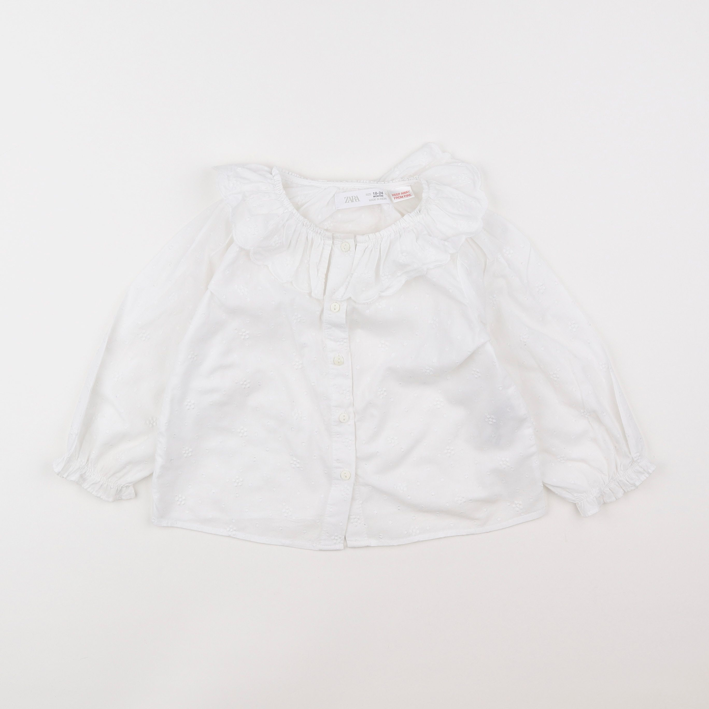 Zara - blouse blanc - 18 mois à 2 ans