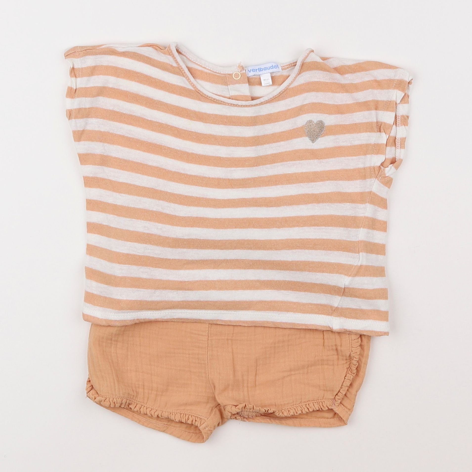 Vertbaudet - ensemble orange - 2 ans