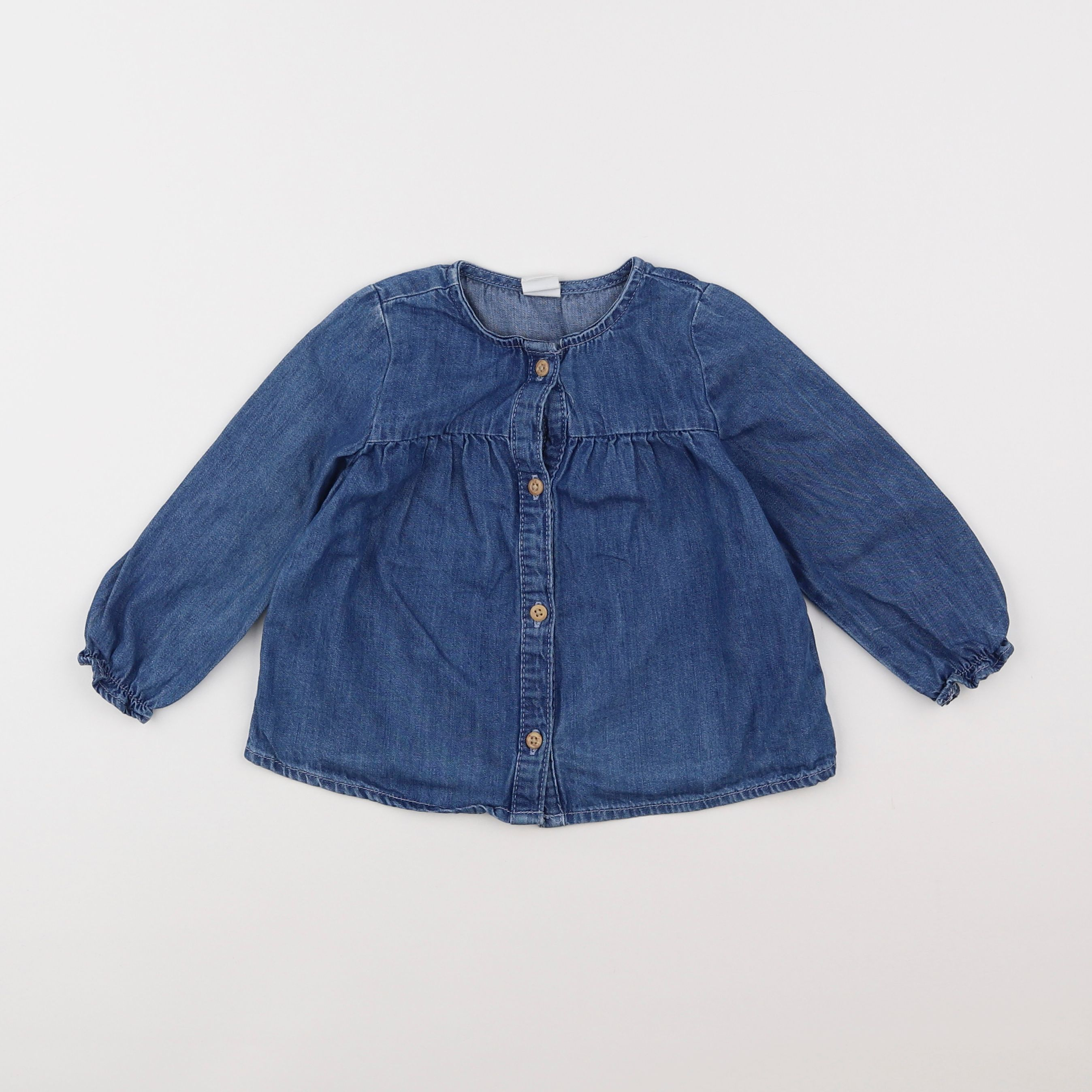 H&M - blouse bleu - 9/12 mois