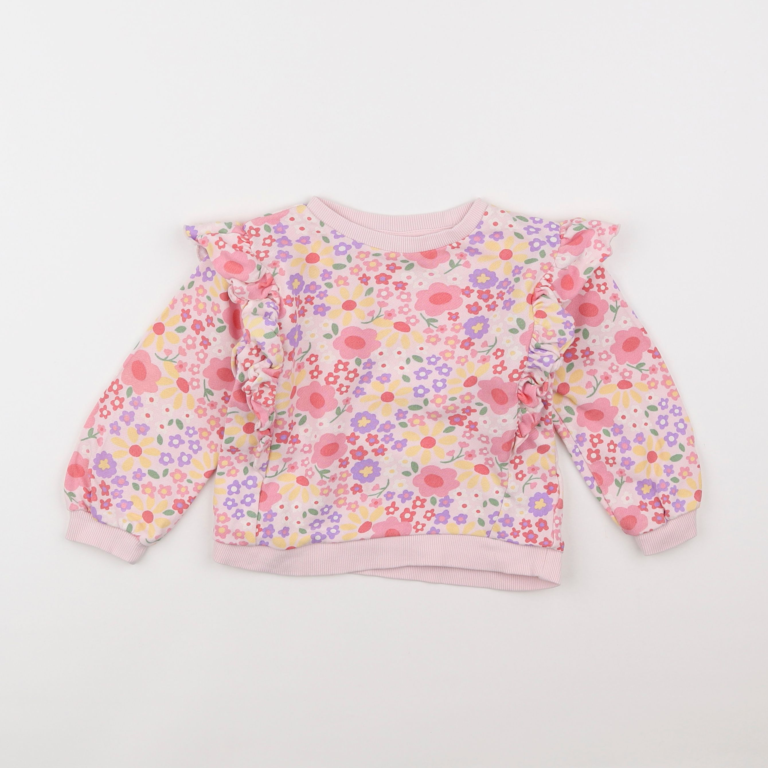 H&M - sweat rose - 2/3 ans