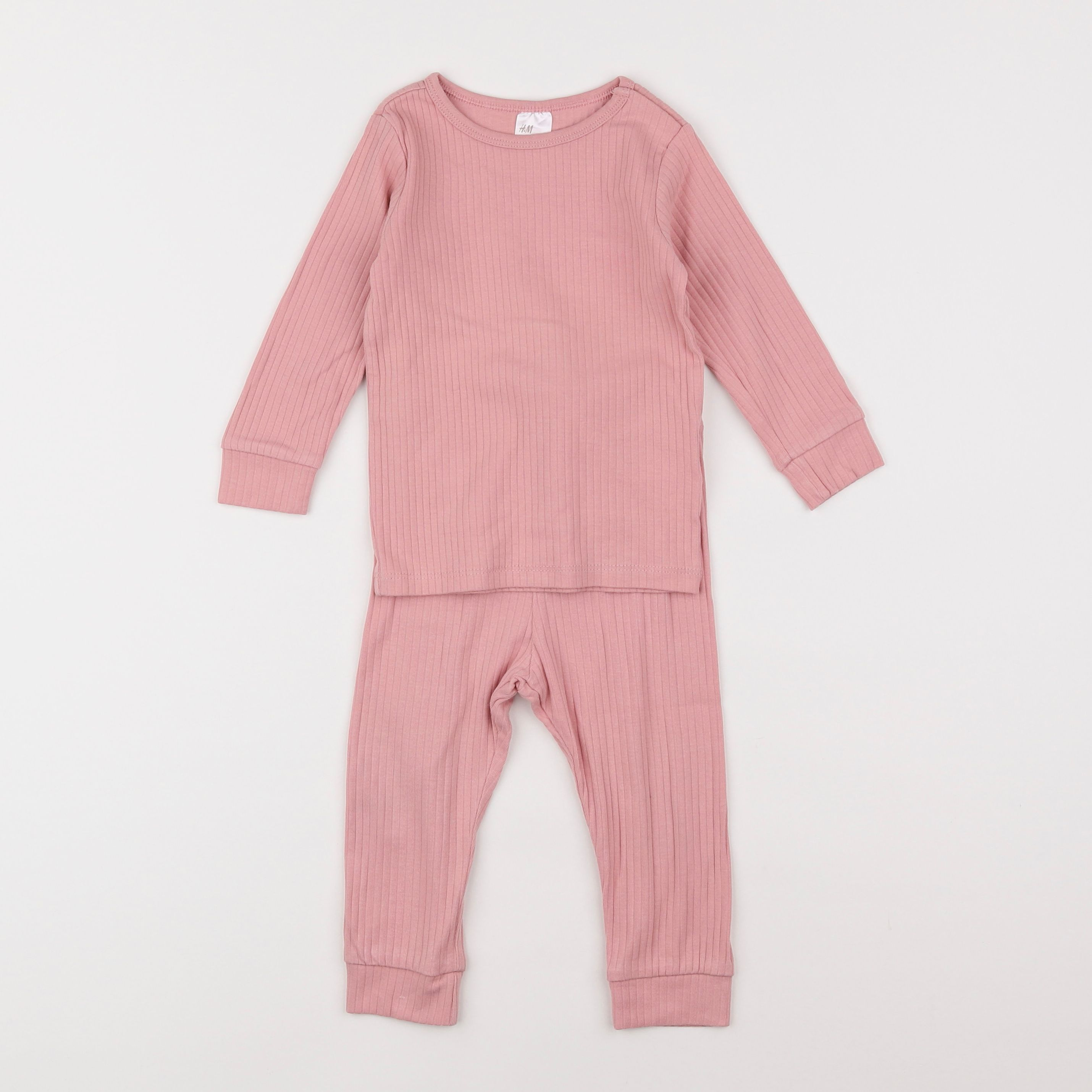 H&M - pyjama coton rose - 9/12 mois