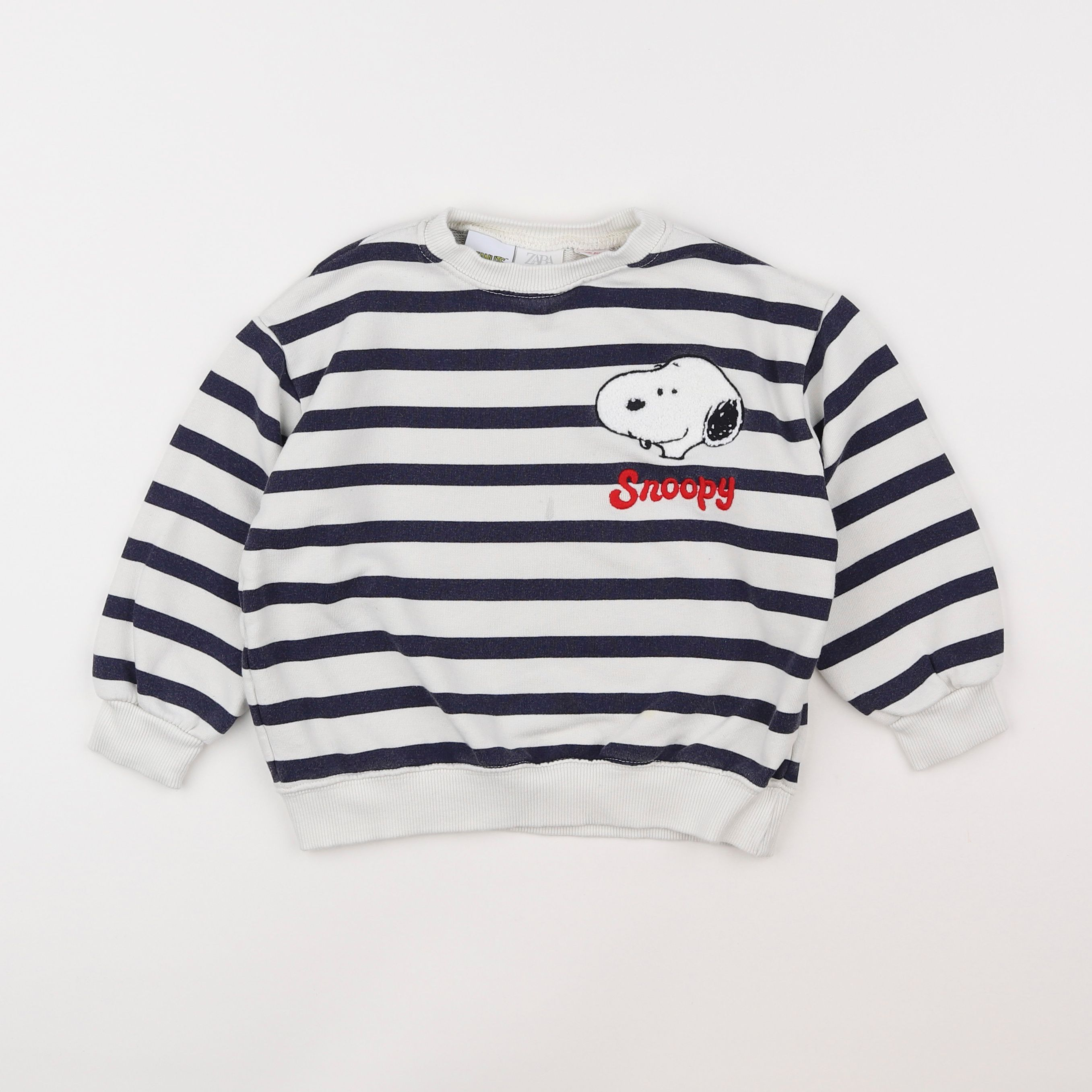 Zara - sweat blanc, bleu - 4 ans