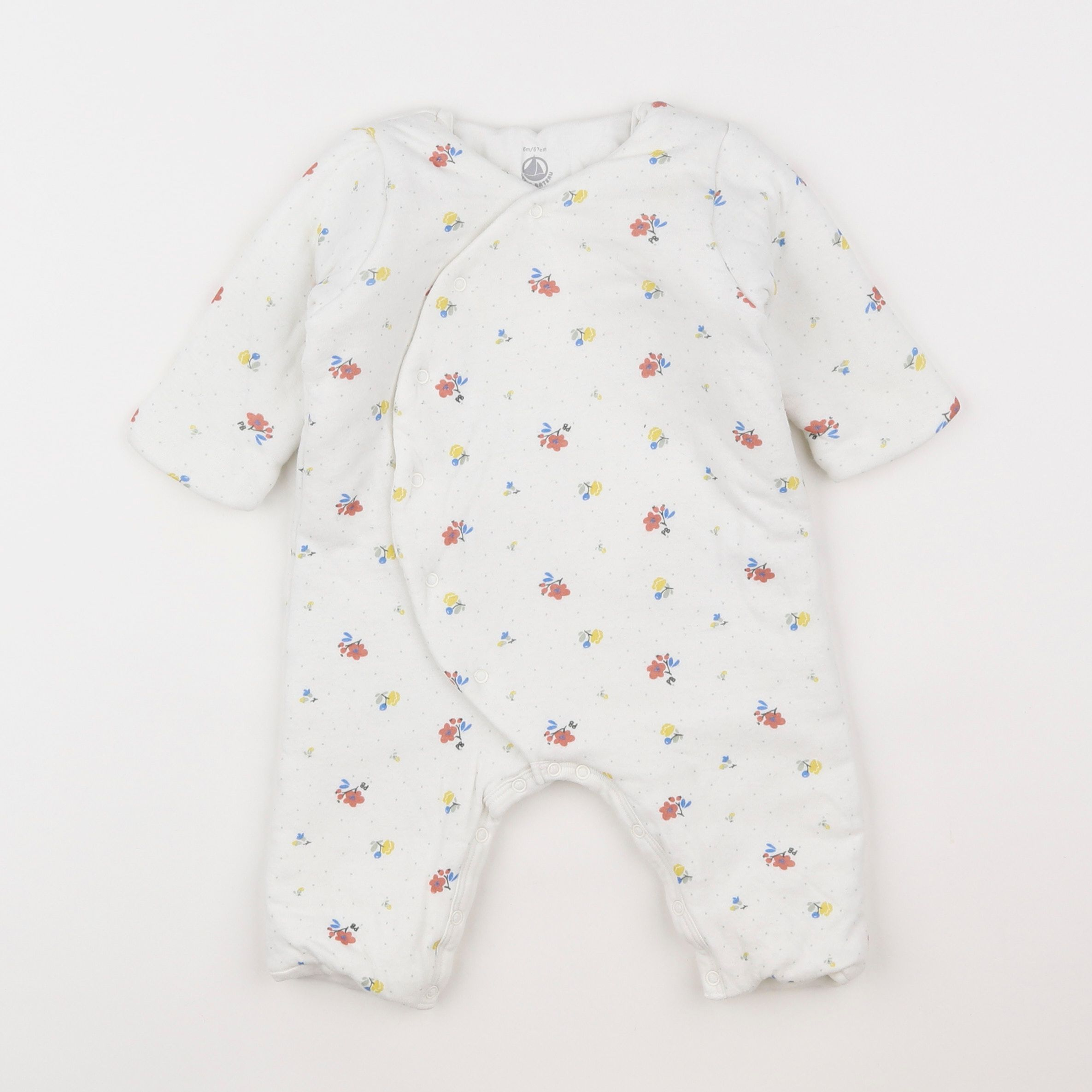 Petit Bateau - sur-pyjama blanc - 6 mois