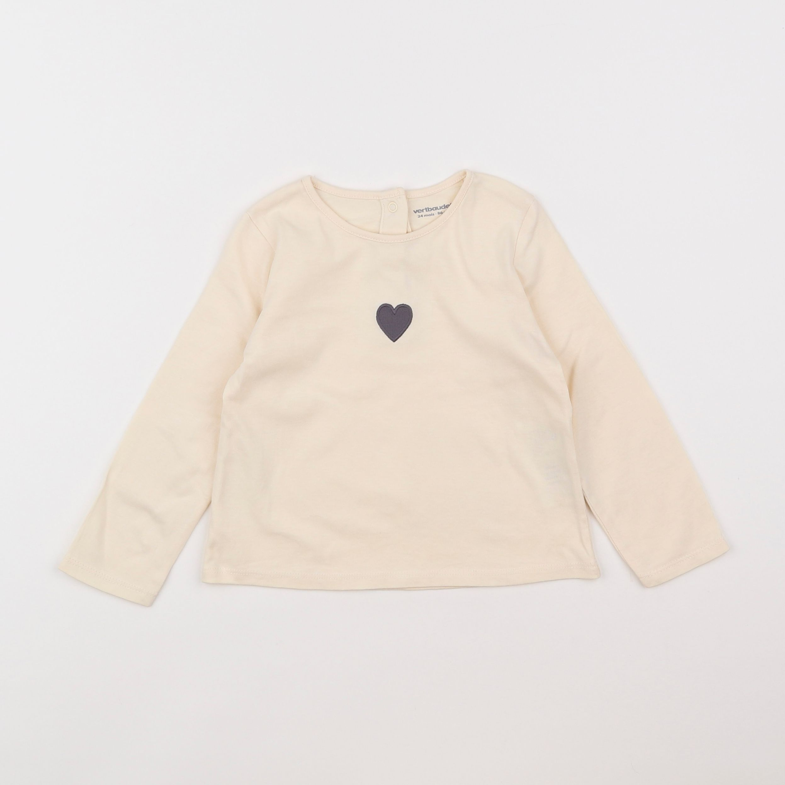 Vertbaudet - tee-shirt beige - 2 ans