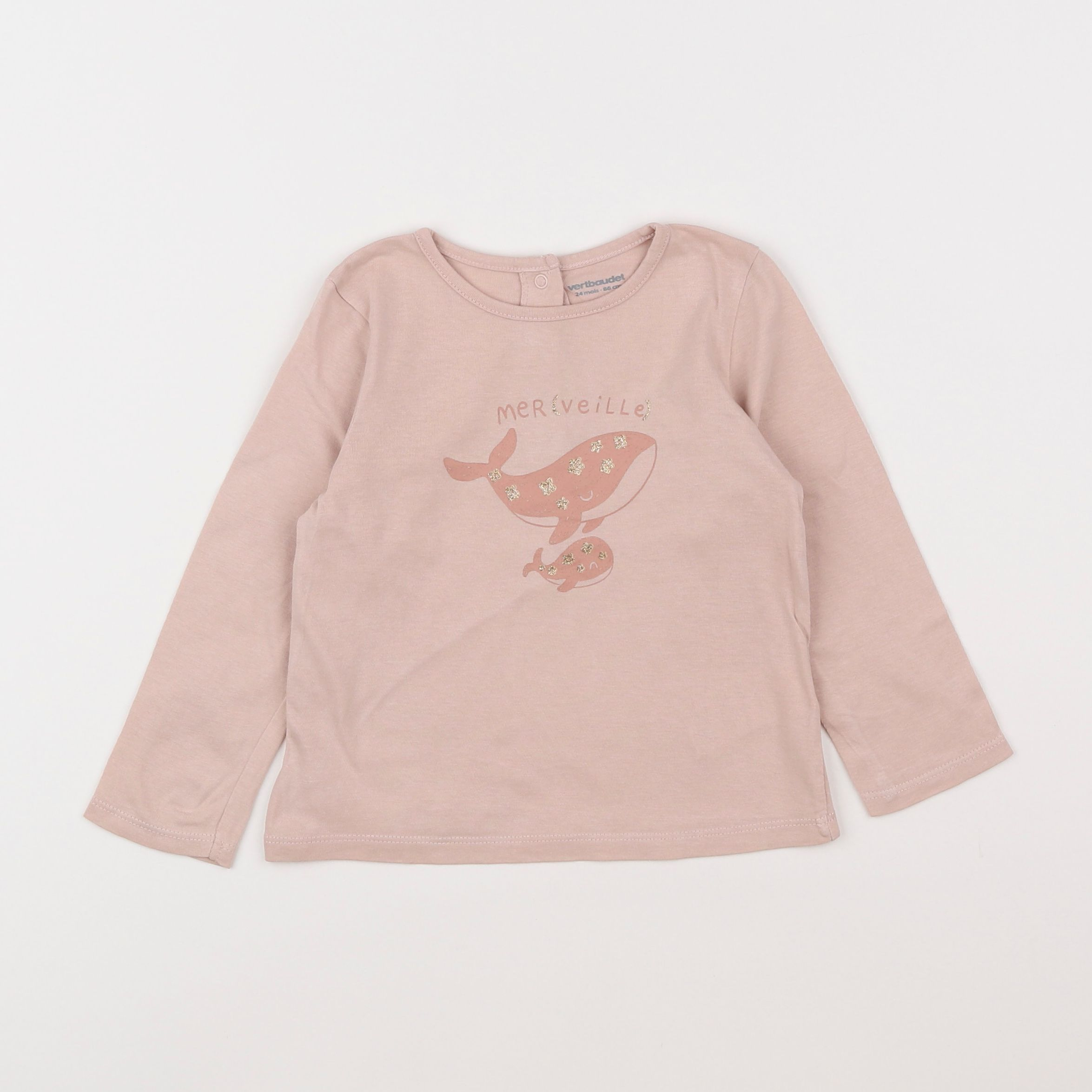 Vertbaudet - tee-shirt rose - 2 ans