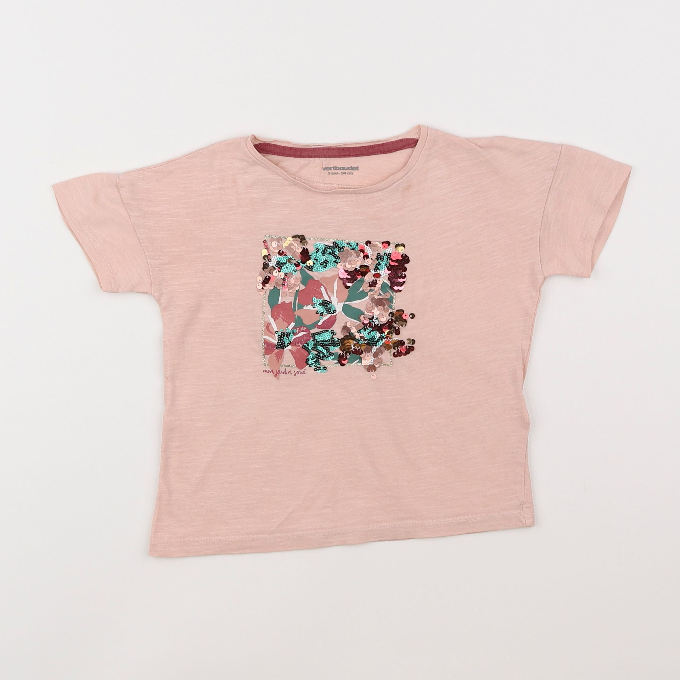 Vertbaudet - tee-shirt rose - 3 ans