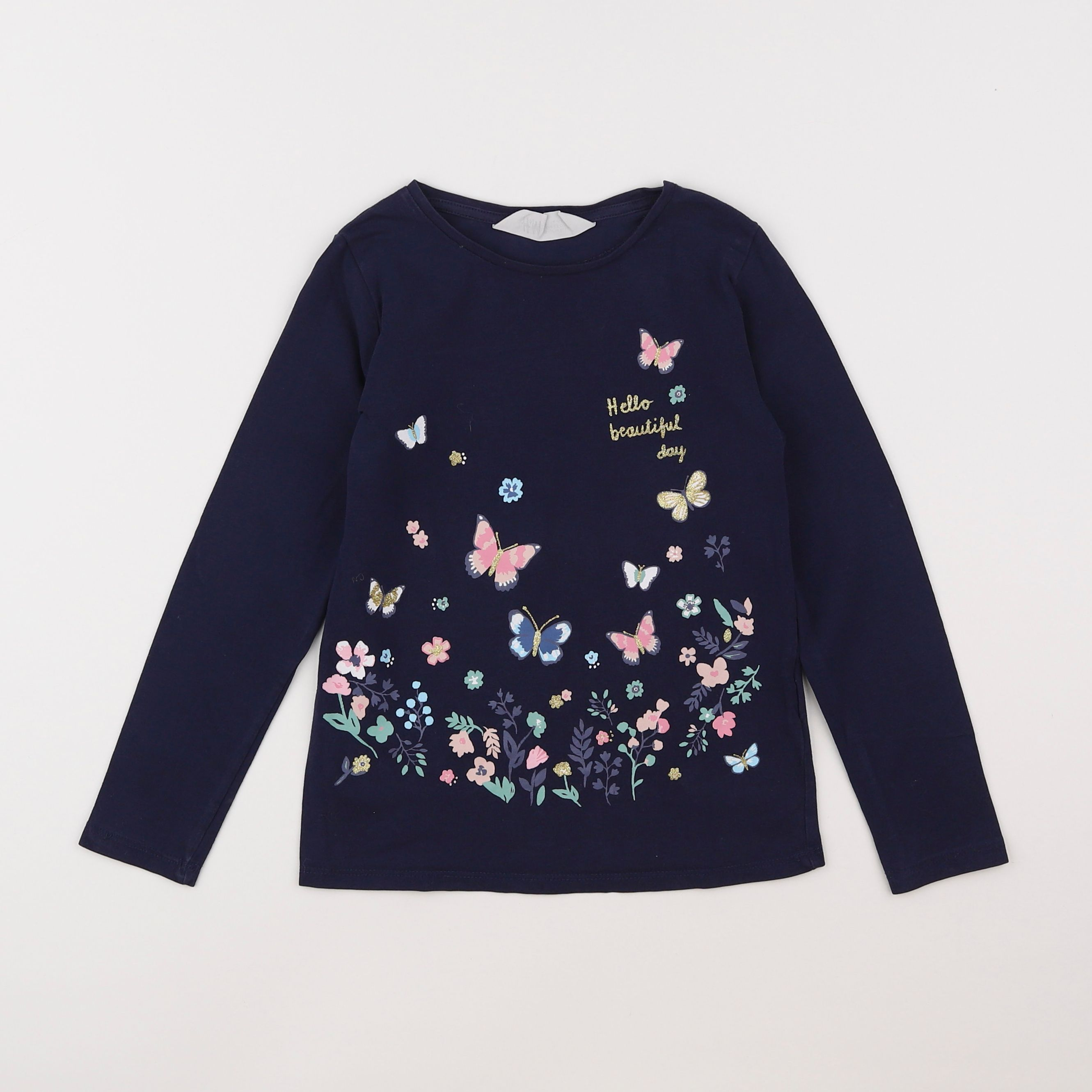 H&M - tee-shirt bleu - 4/6 ans