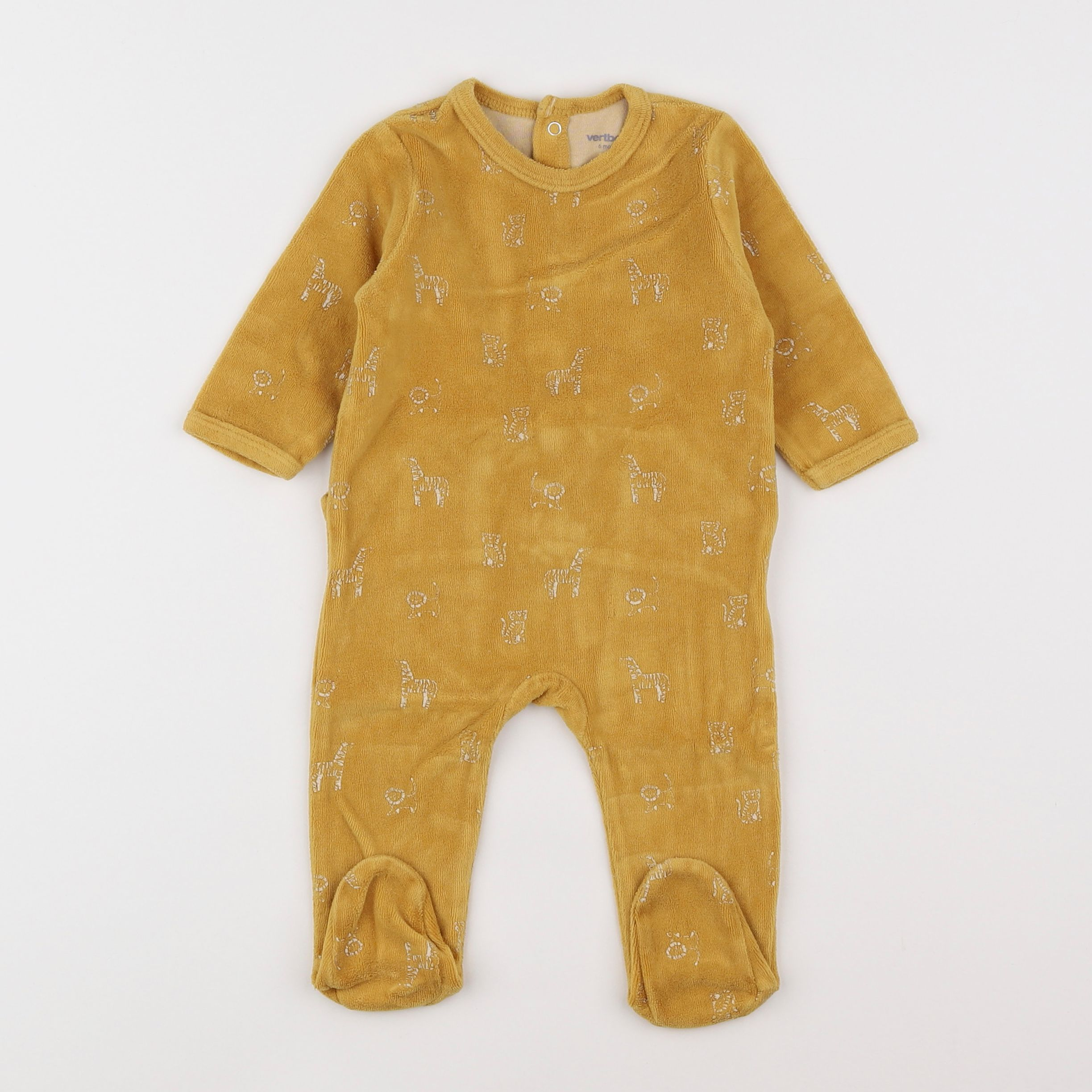 Vertbaudet - pyjama velours jaune - 6 mois