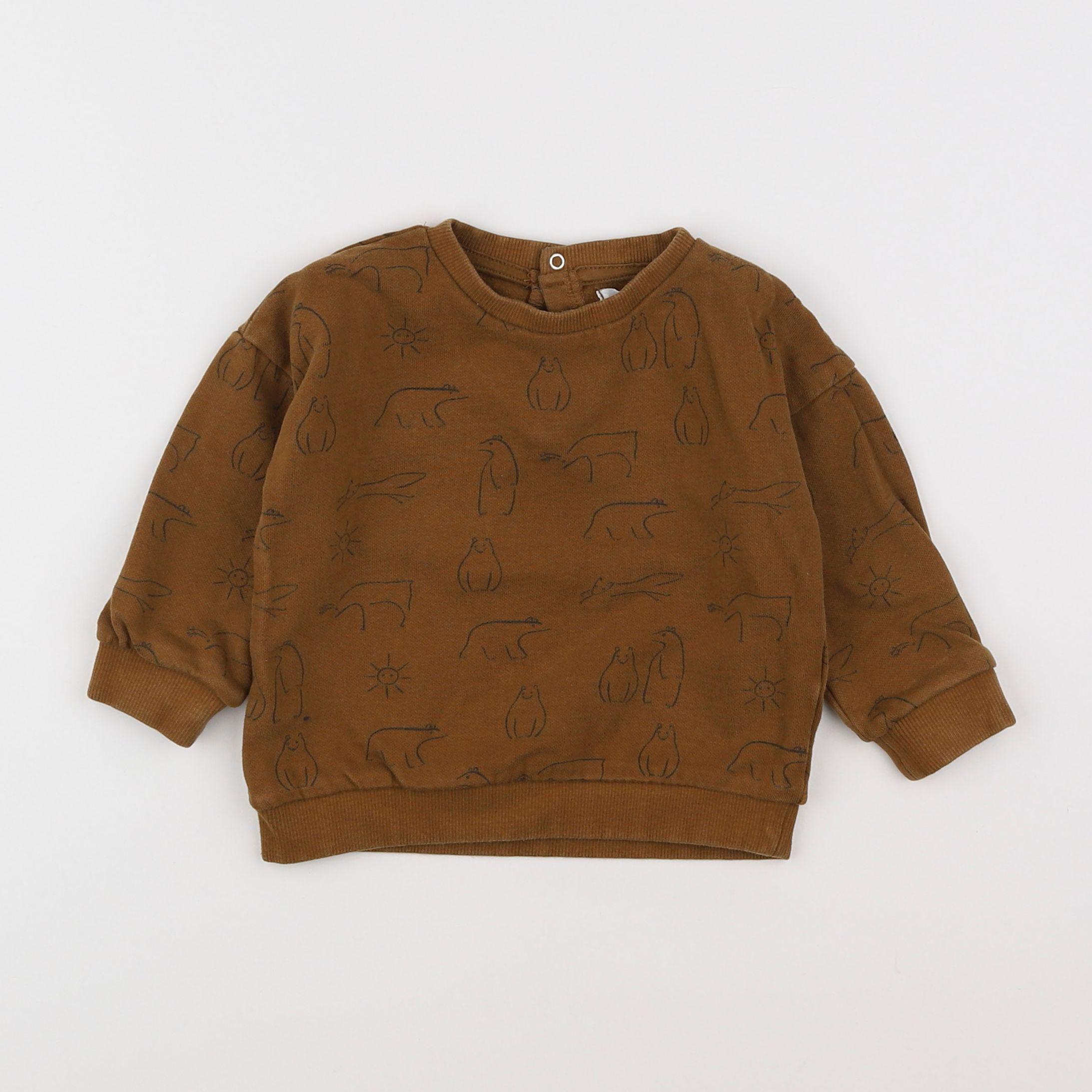 Vertbaudet - sweat marron - 18 mois