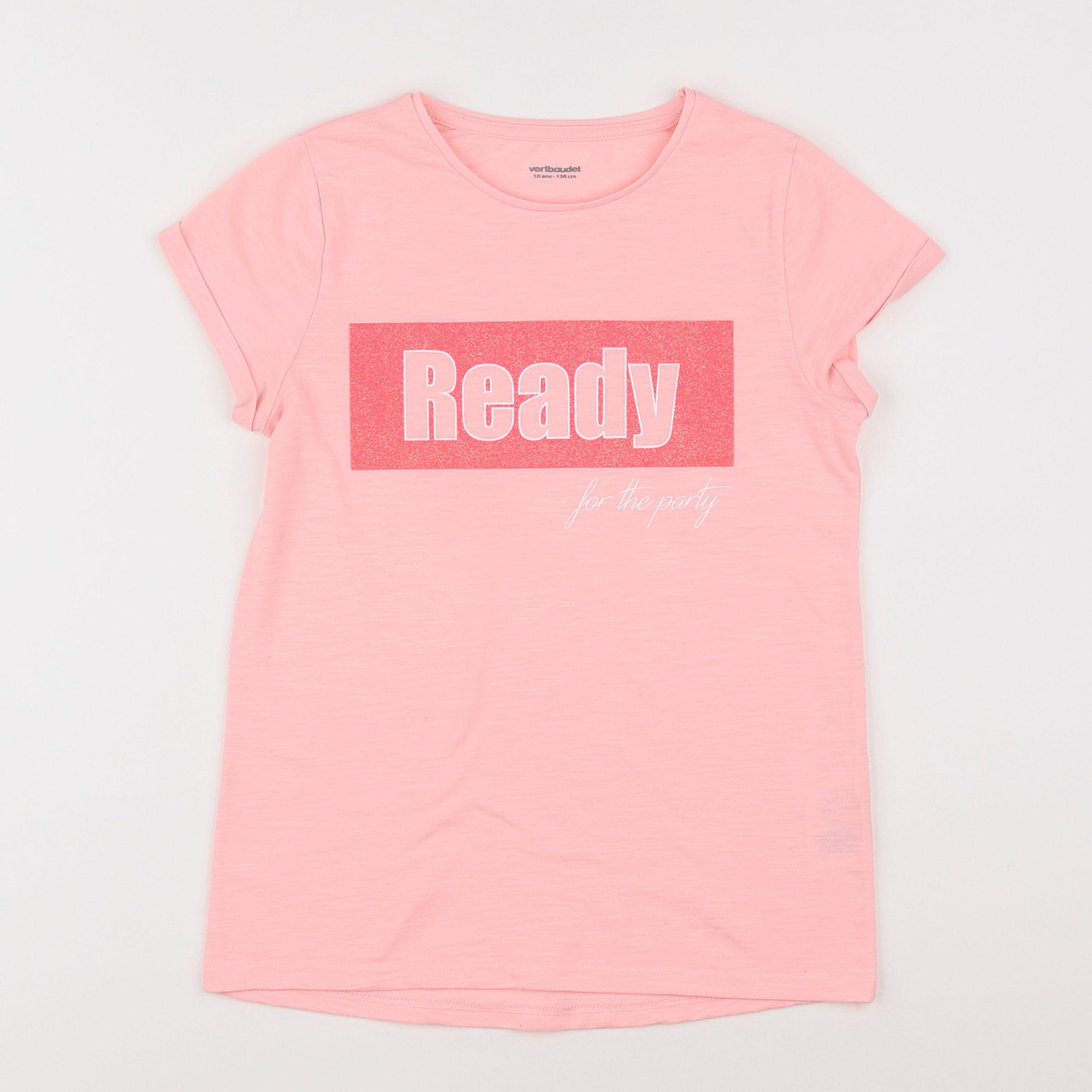 Vertbaudet - tee-shirt rose - 10 ans