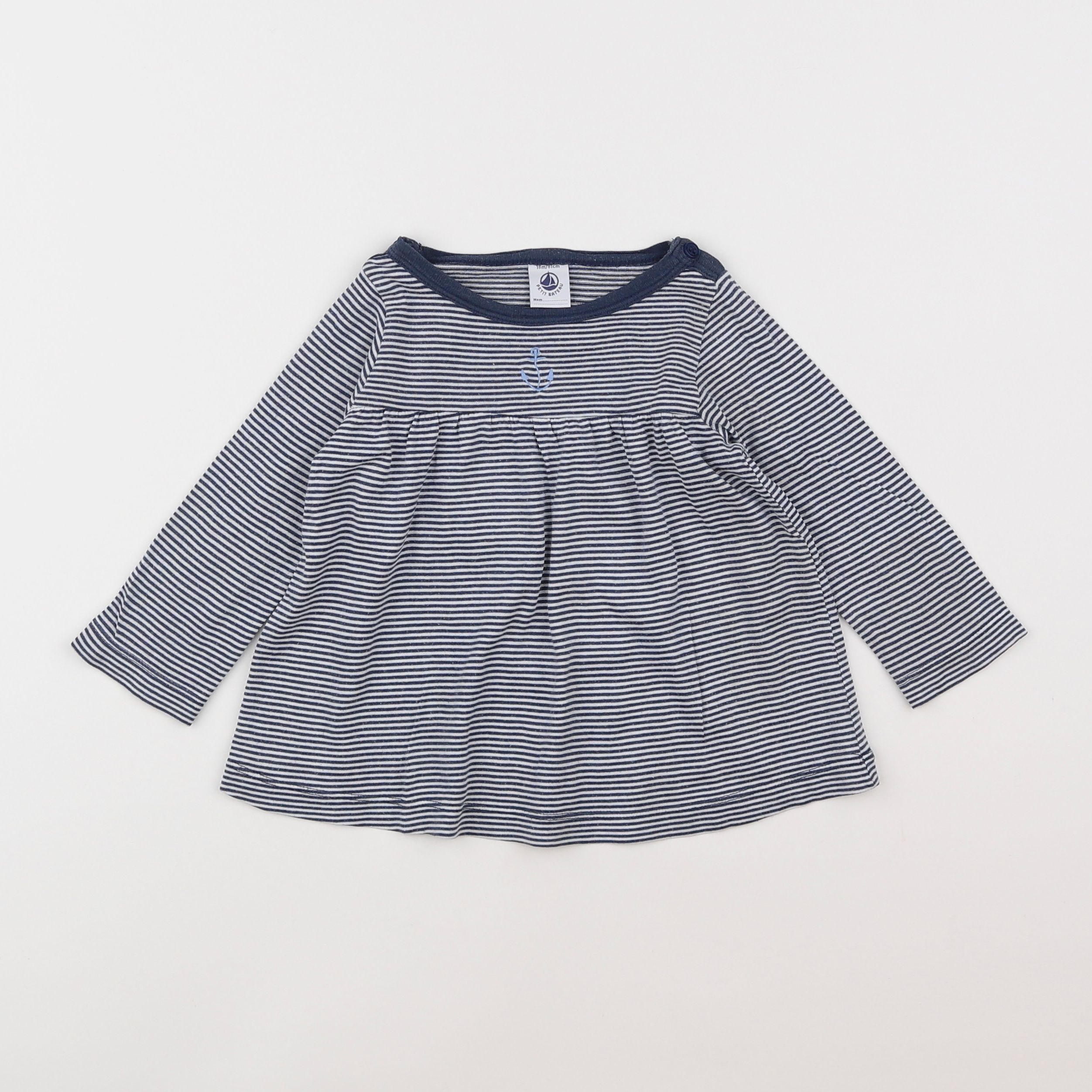 Petit Bateau - tee-shirt bleu - 18 mois